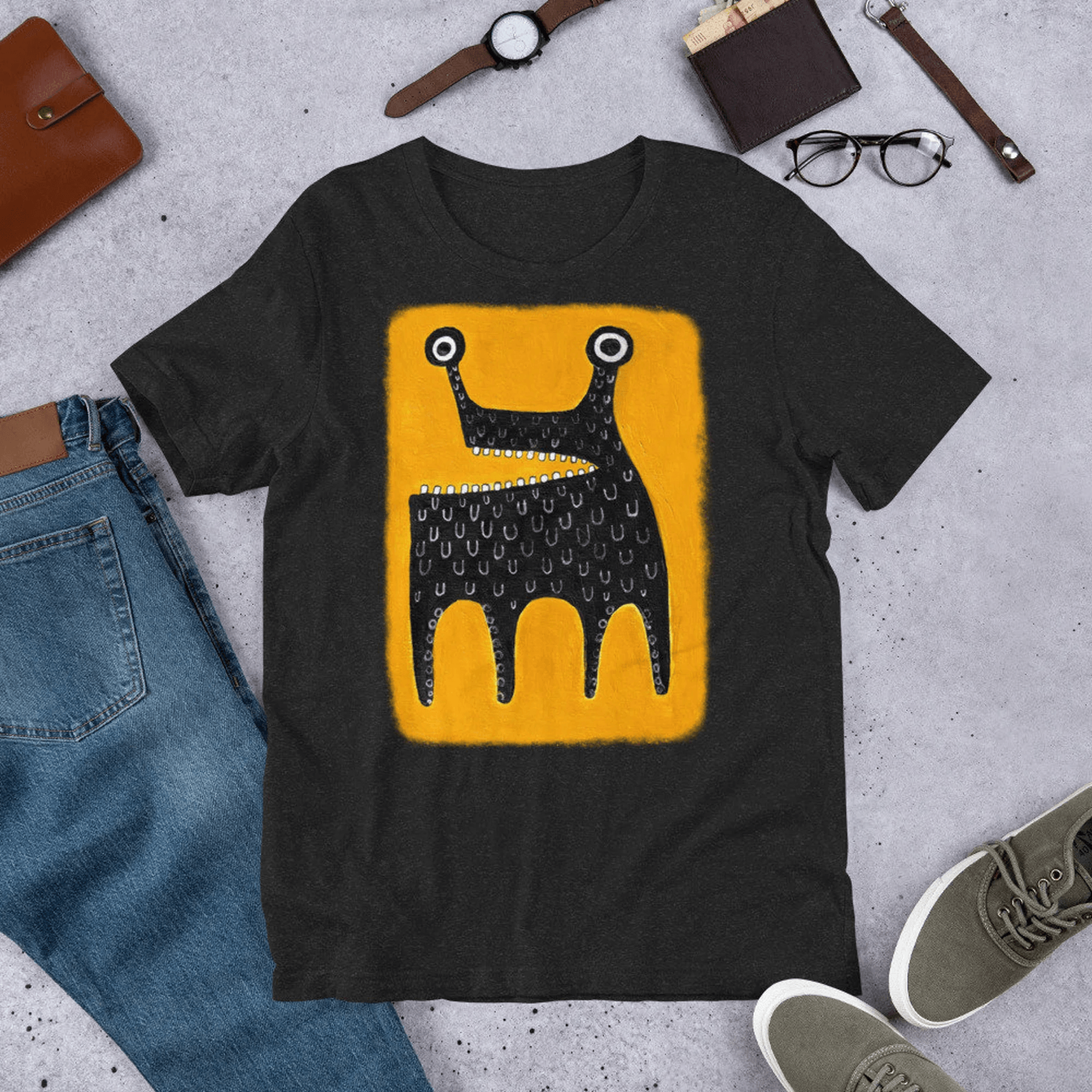 monster folk art alien shirt | witchcore gothic graphic tee