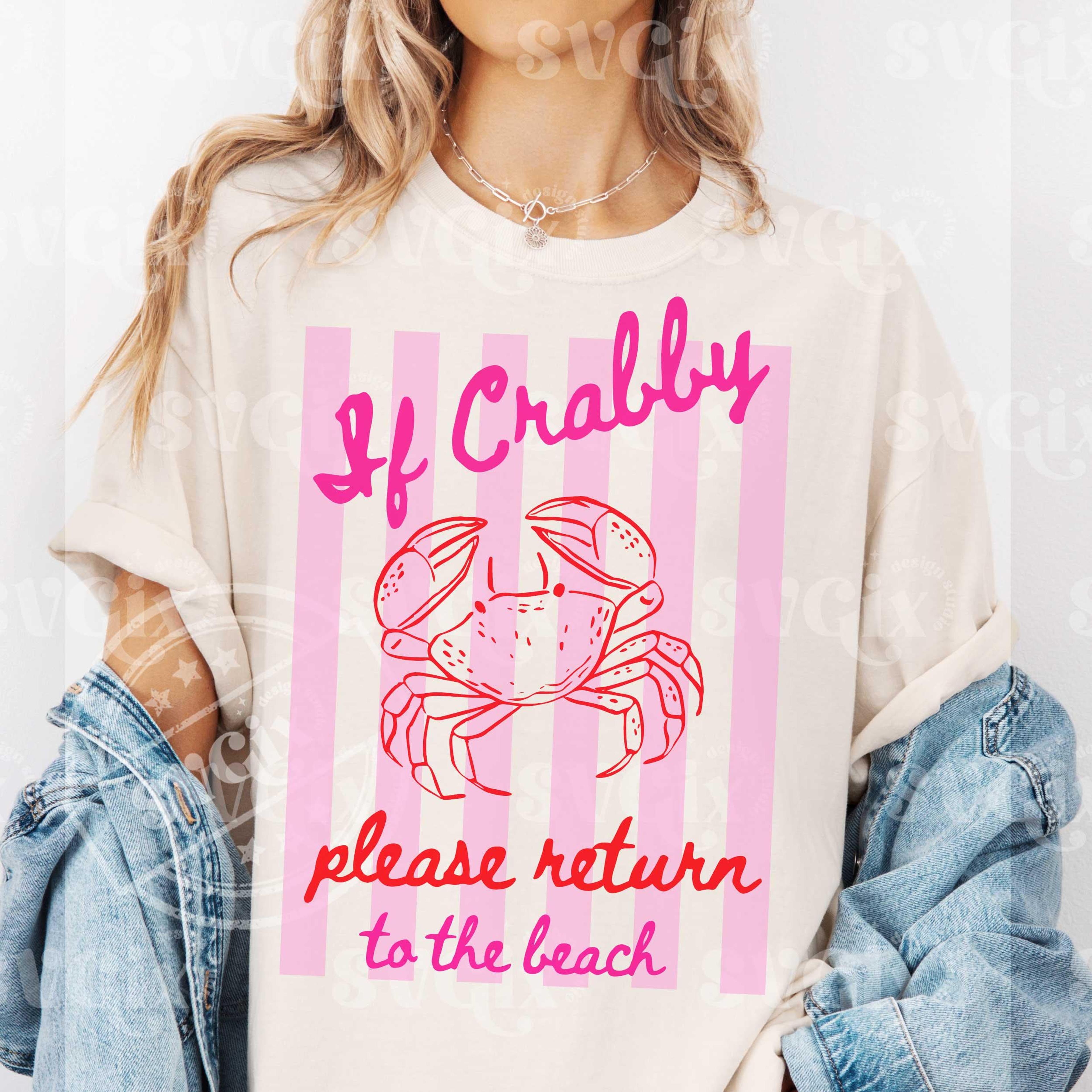 if crabby please return to the beach shirt funny crab graphic summer tee gift