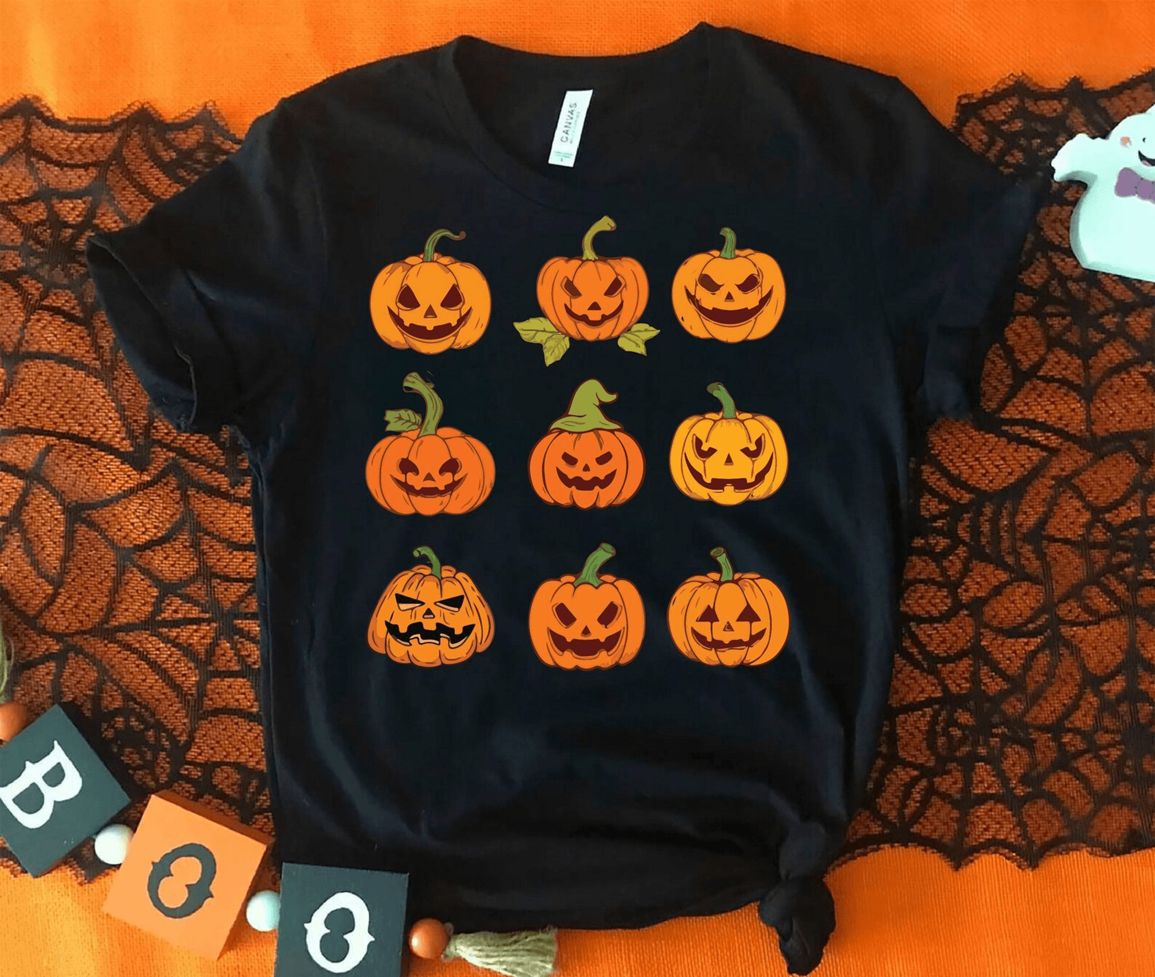 pumpkin halloween party shirt – funny family pumpkin graphic tee spooky costume top