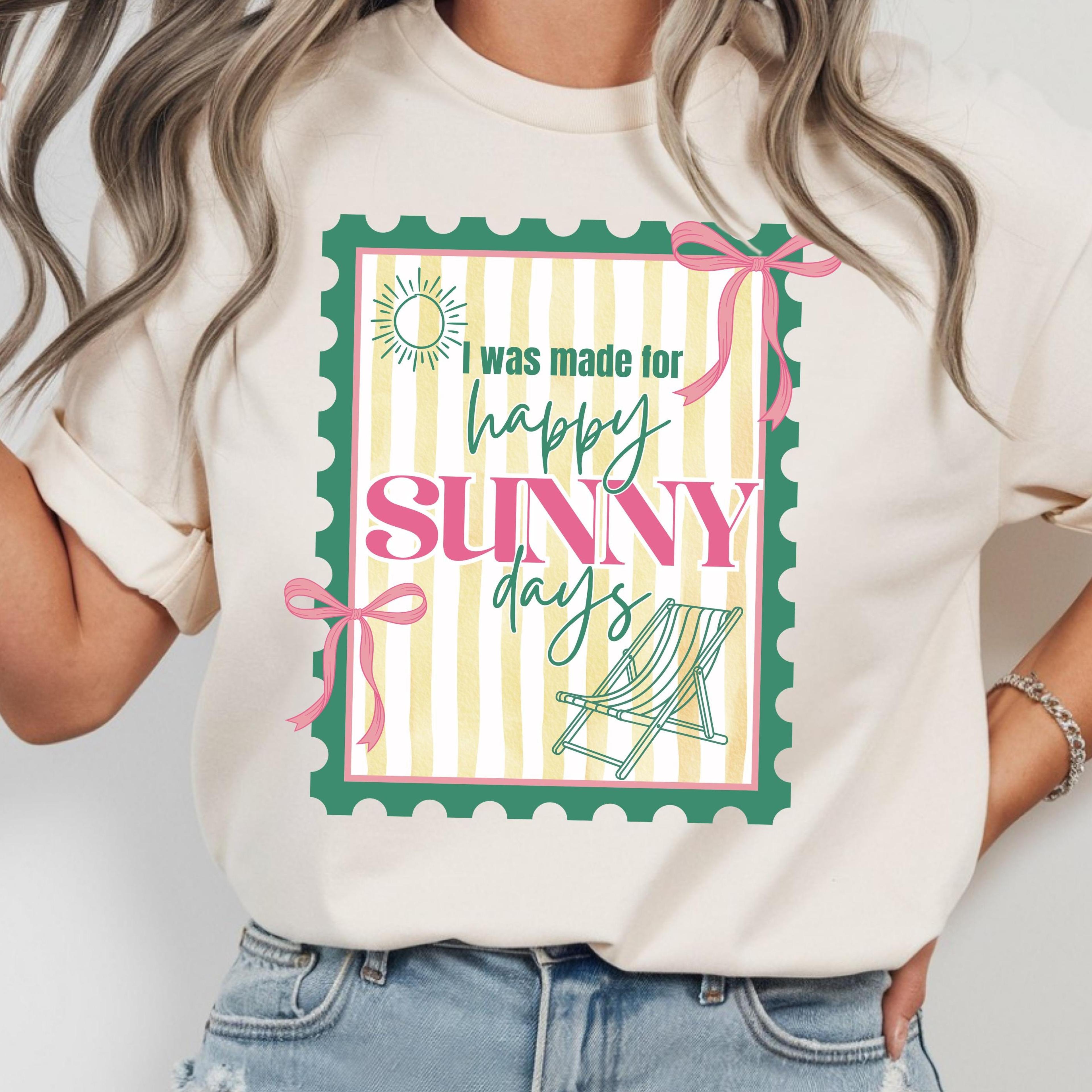 happy sunny days coquette preppy t-shirt