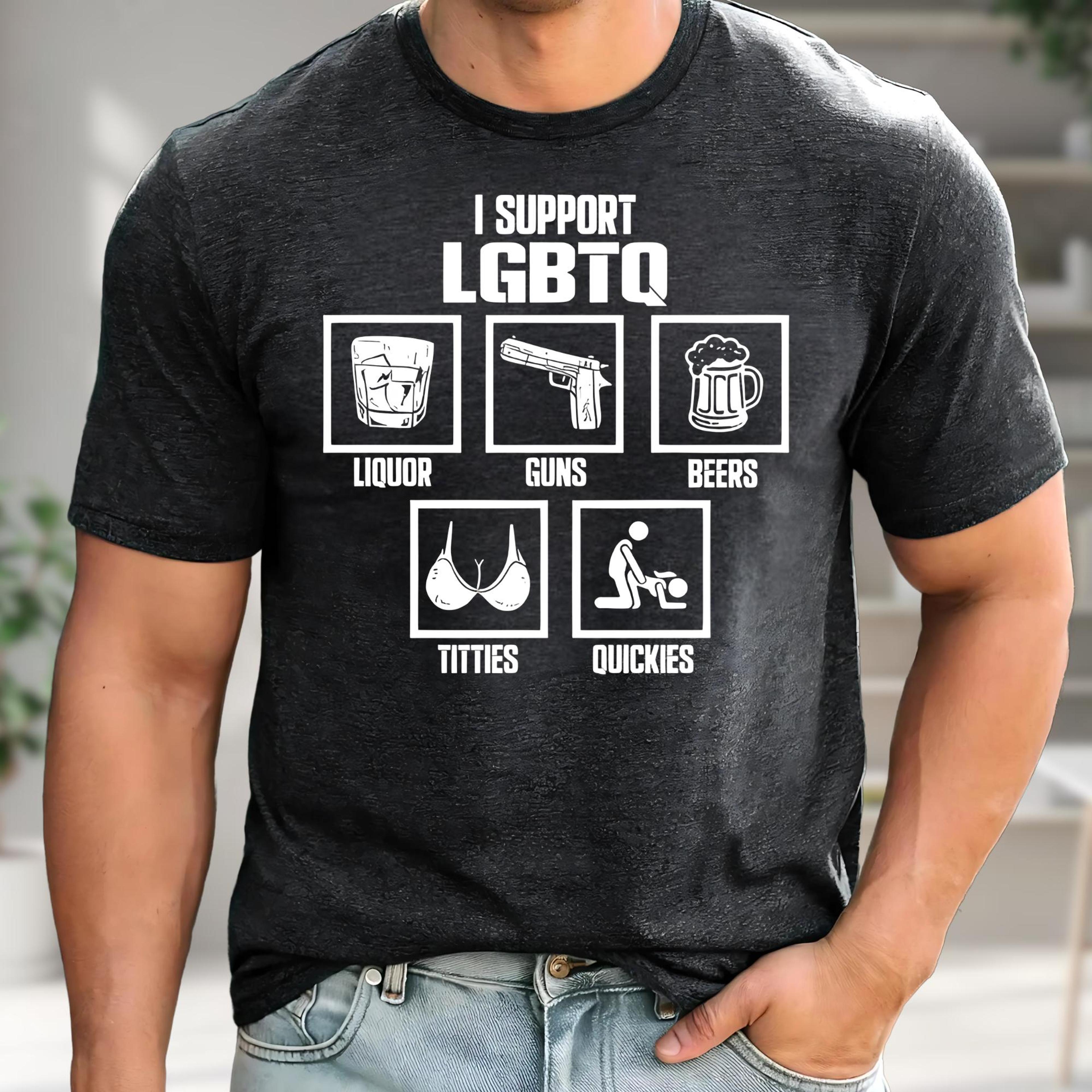 i support lgbtq shirt funny adult humor graphic tee sarcastic joke outfit