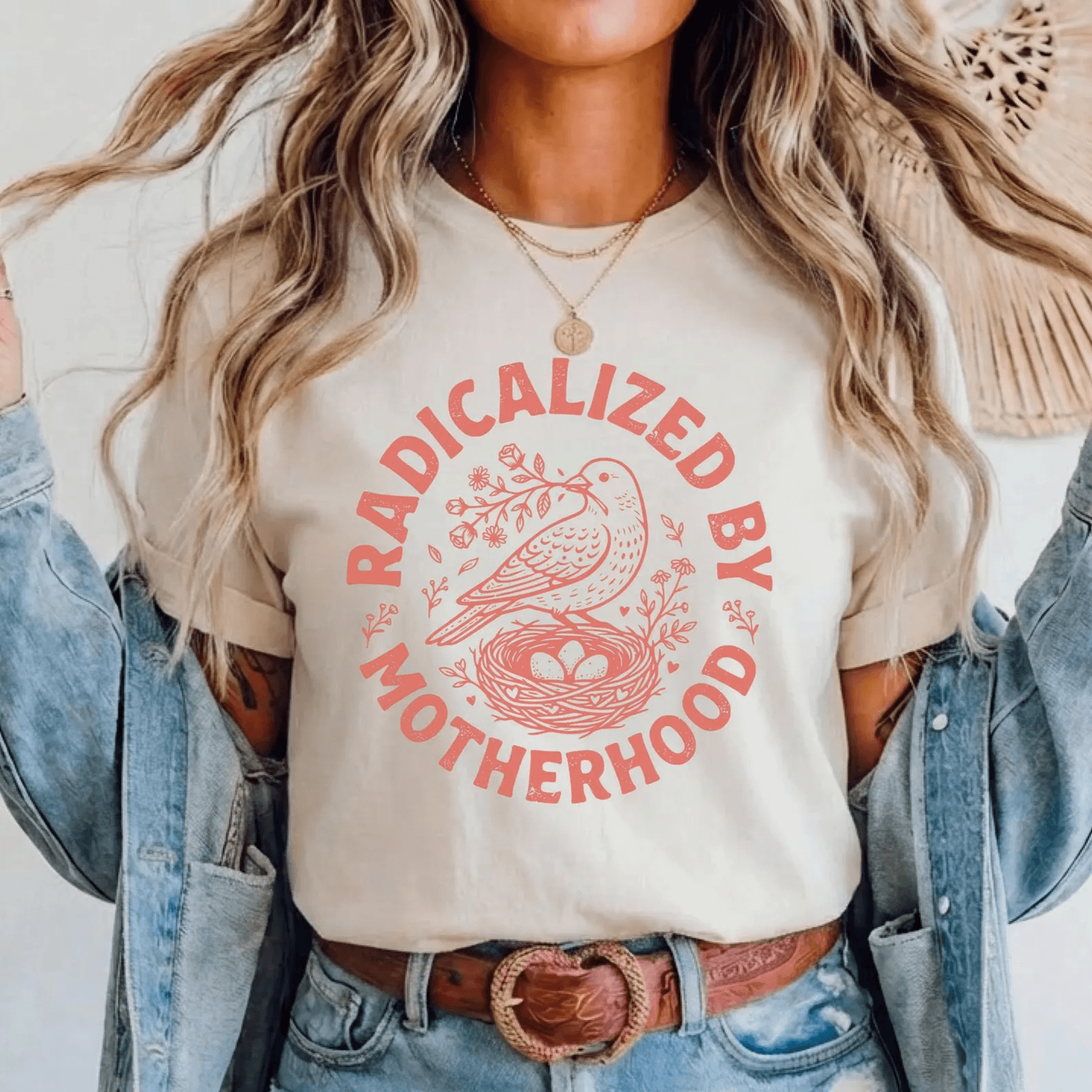 radicalized by motherhood shirt comfort colors bird nest mom life tee gift