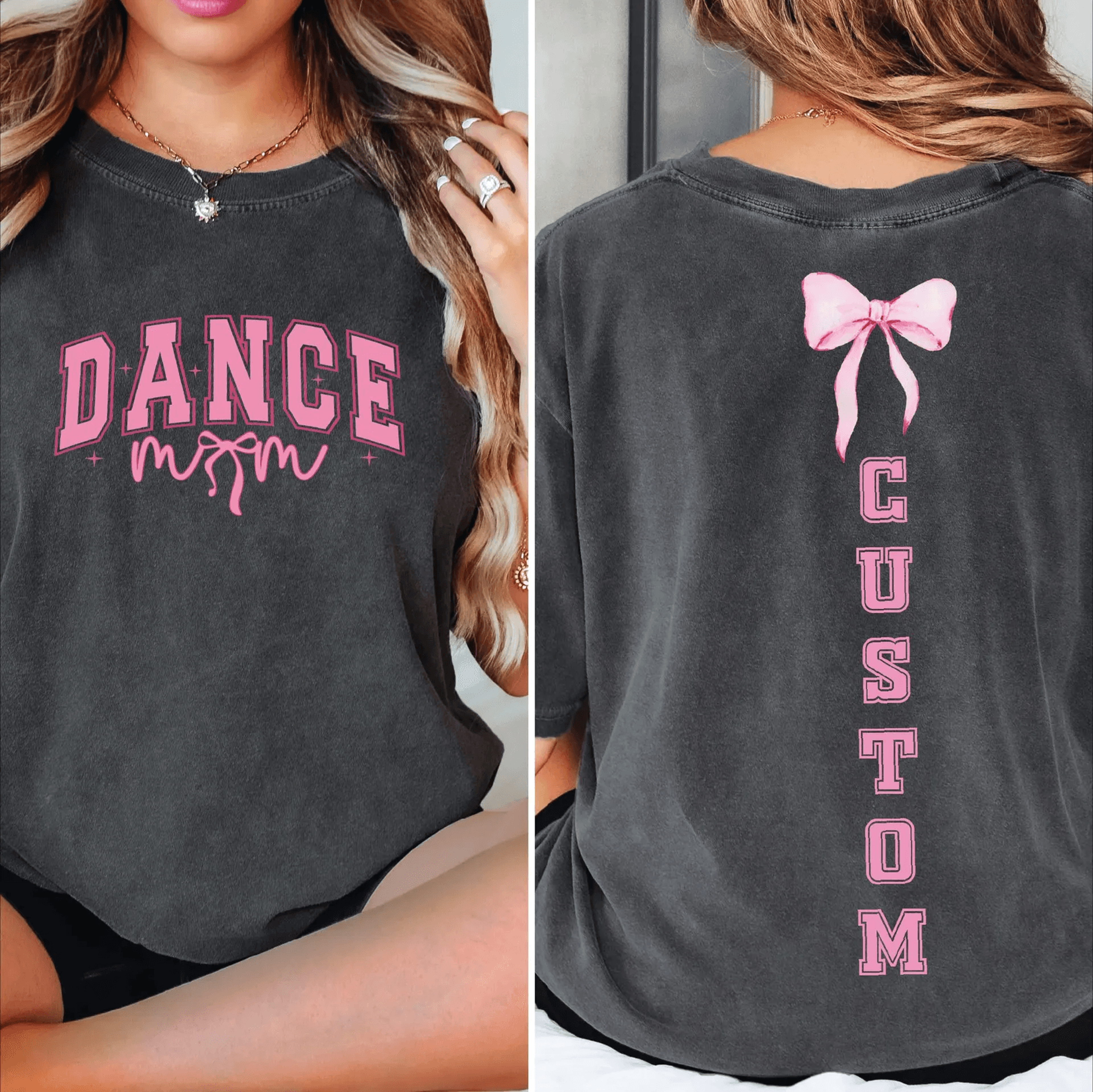 custom dance mom shirt comfort colors bow tee personalized dance mom gift