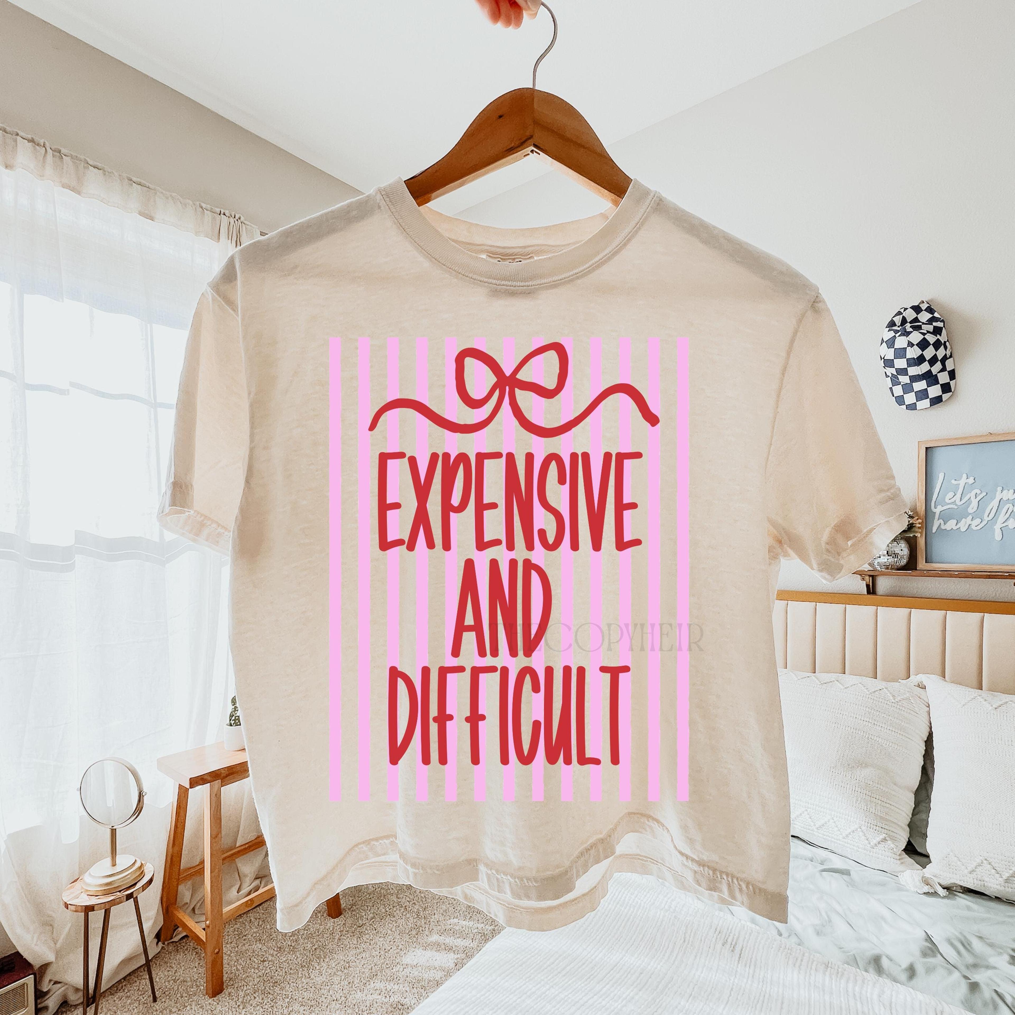 expensive & difficult t-shirt – preppy coquette striped tee