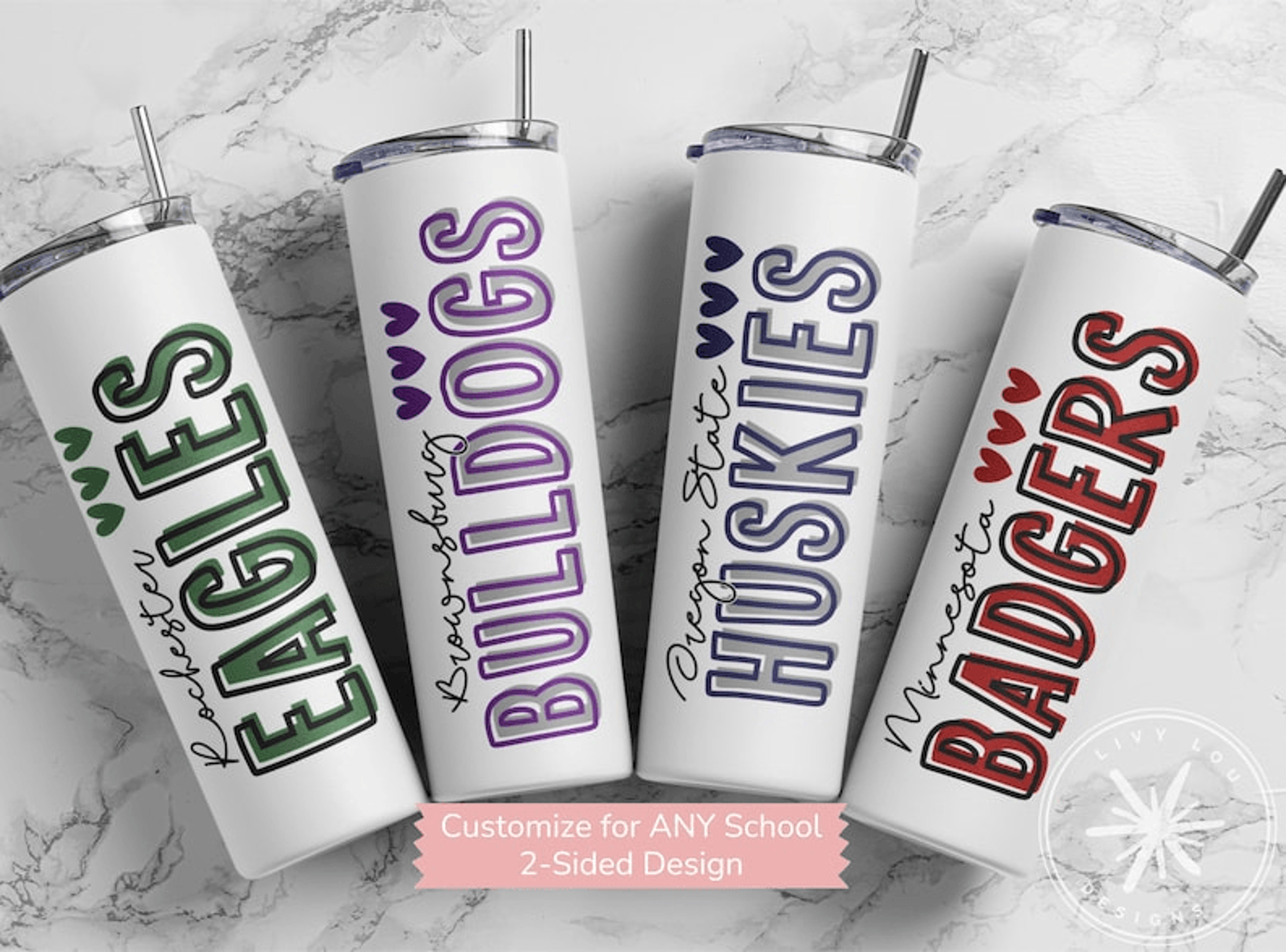 custom school mascot tumbler personalized name insulated cup team spirit travel mug