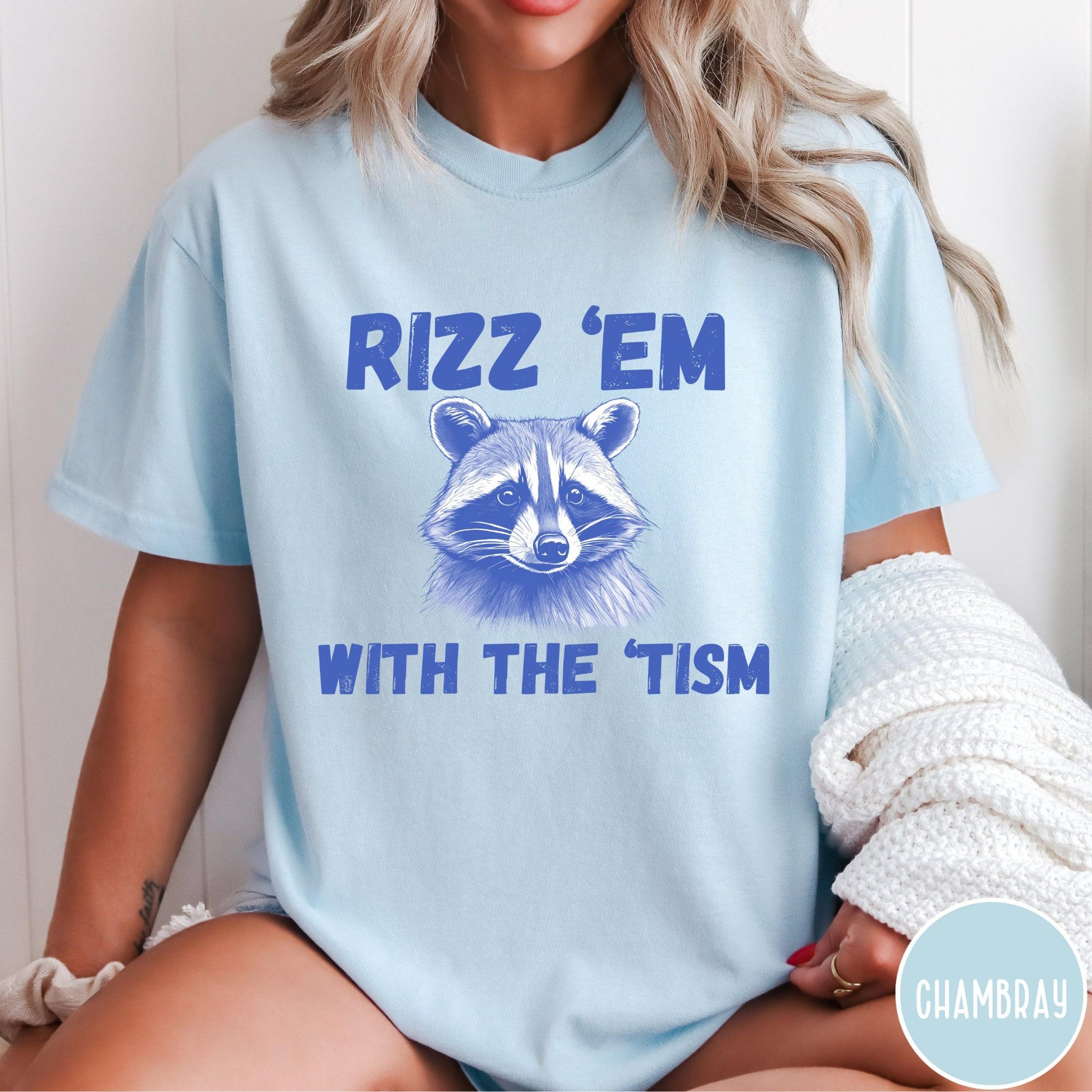 rizz em with the tism t-shirt, meme tshirt, funny unisex t shirt, comfort colors t-shirt, vintage neurodiversity shirt