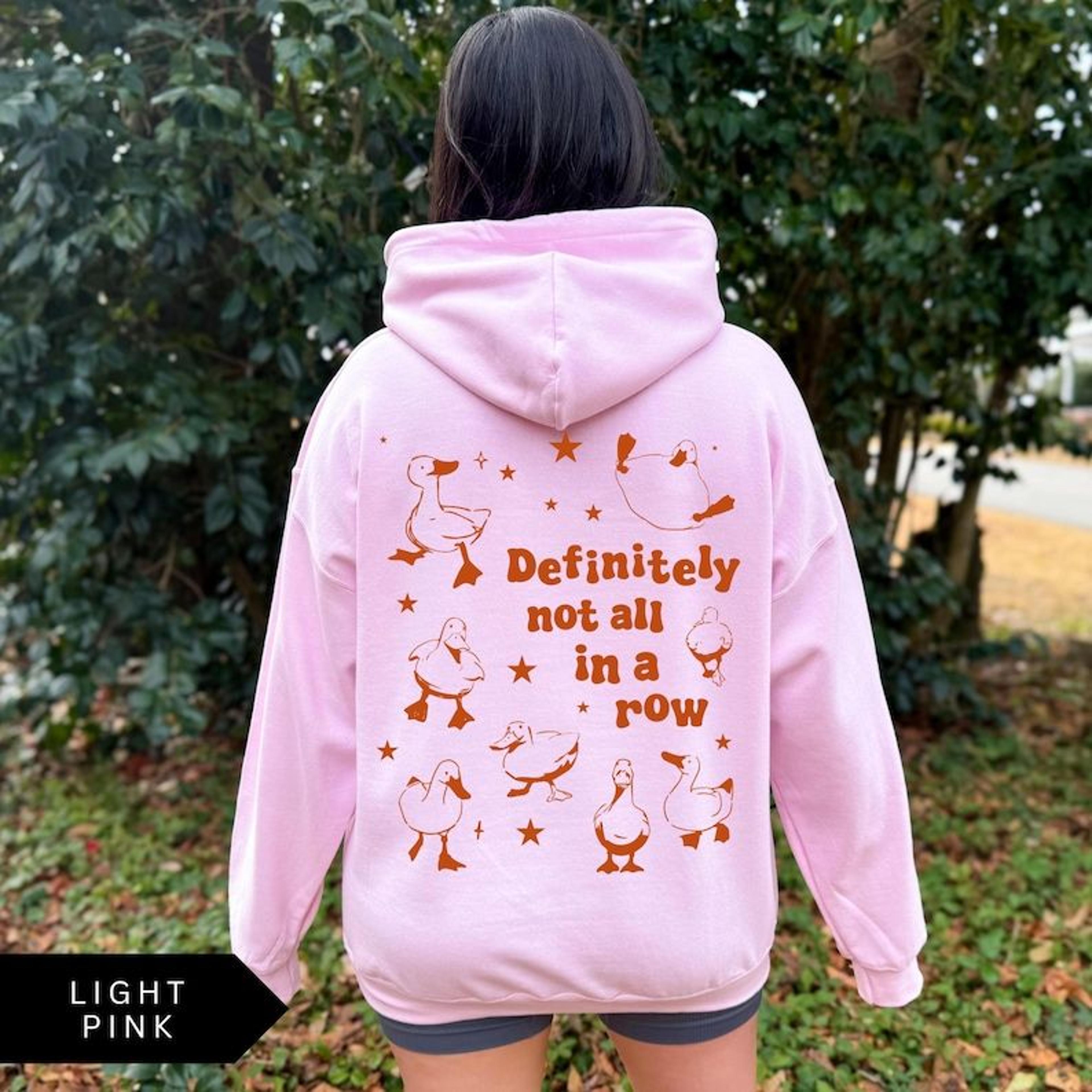 ducks not in a row hoodie, definitely not in a row, funny vintage retro shirt, graphic oversized hoodie