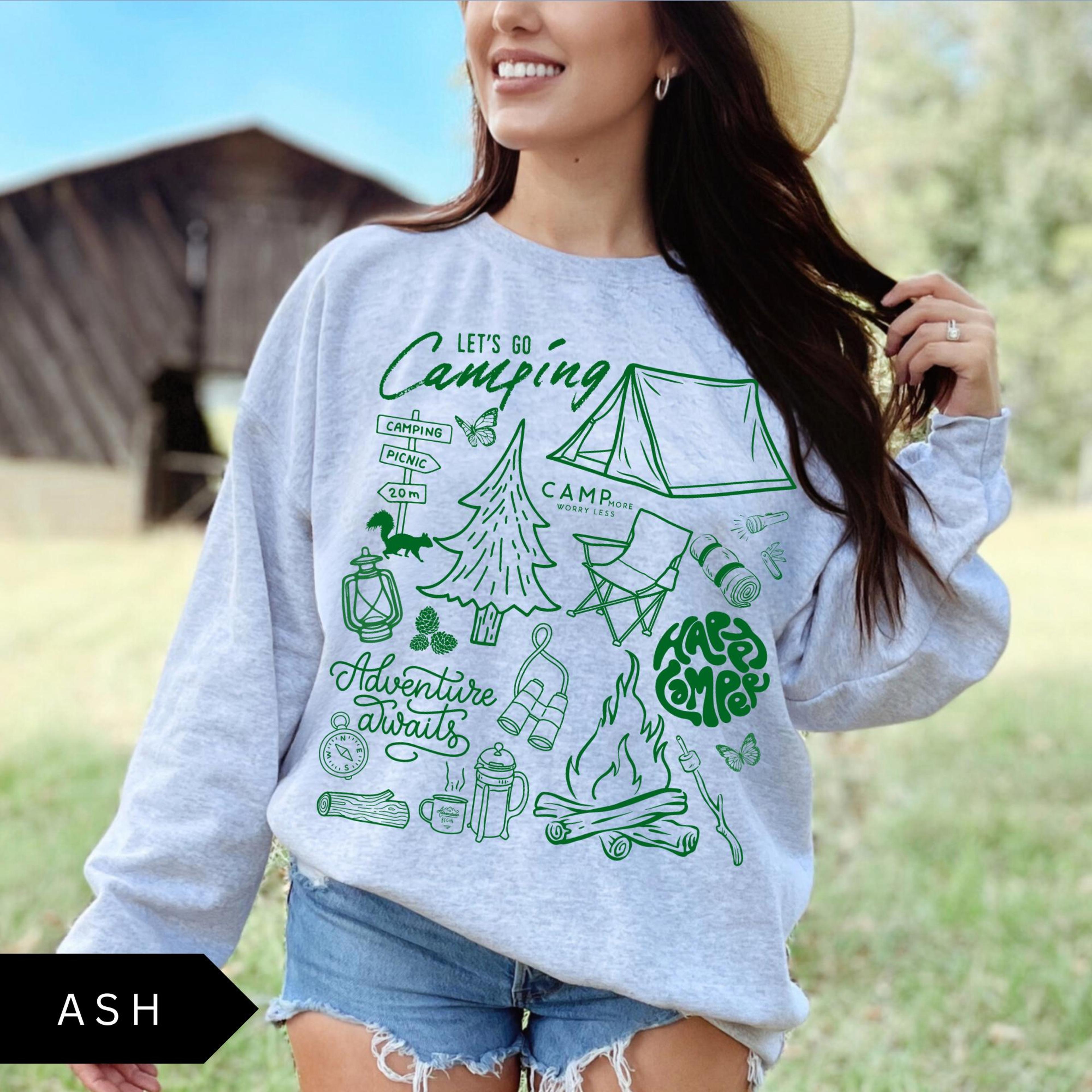 etro camping sweatshirt, vintage camping collage shirt, outdoorsy sweatshirt, nature shirt