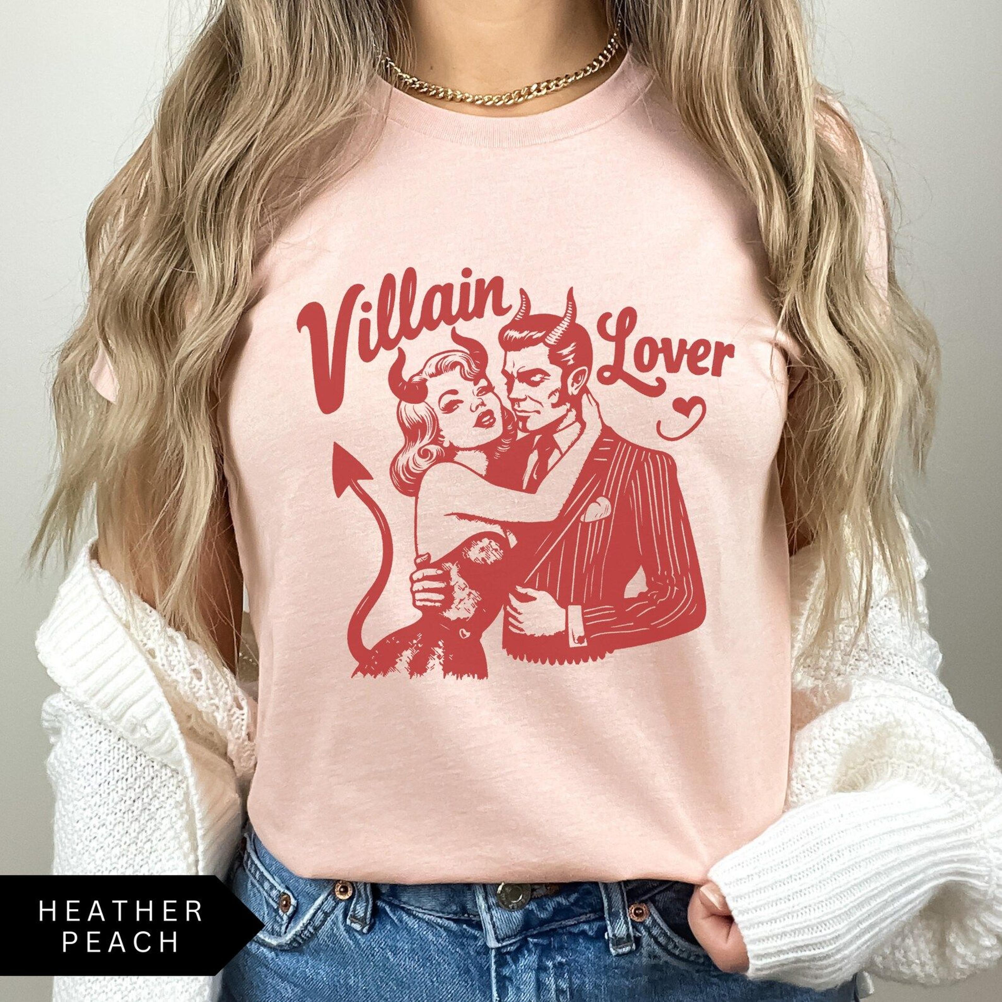 villain lover shirt, book lover, retro tshirt, bookish t shirt, vintage shirt, reading shirt, romance reader, book gift