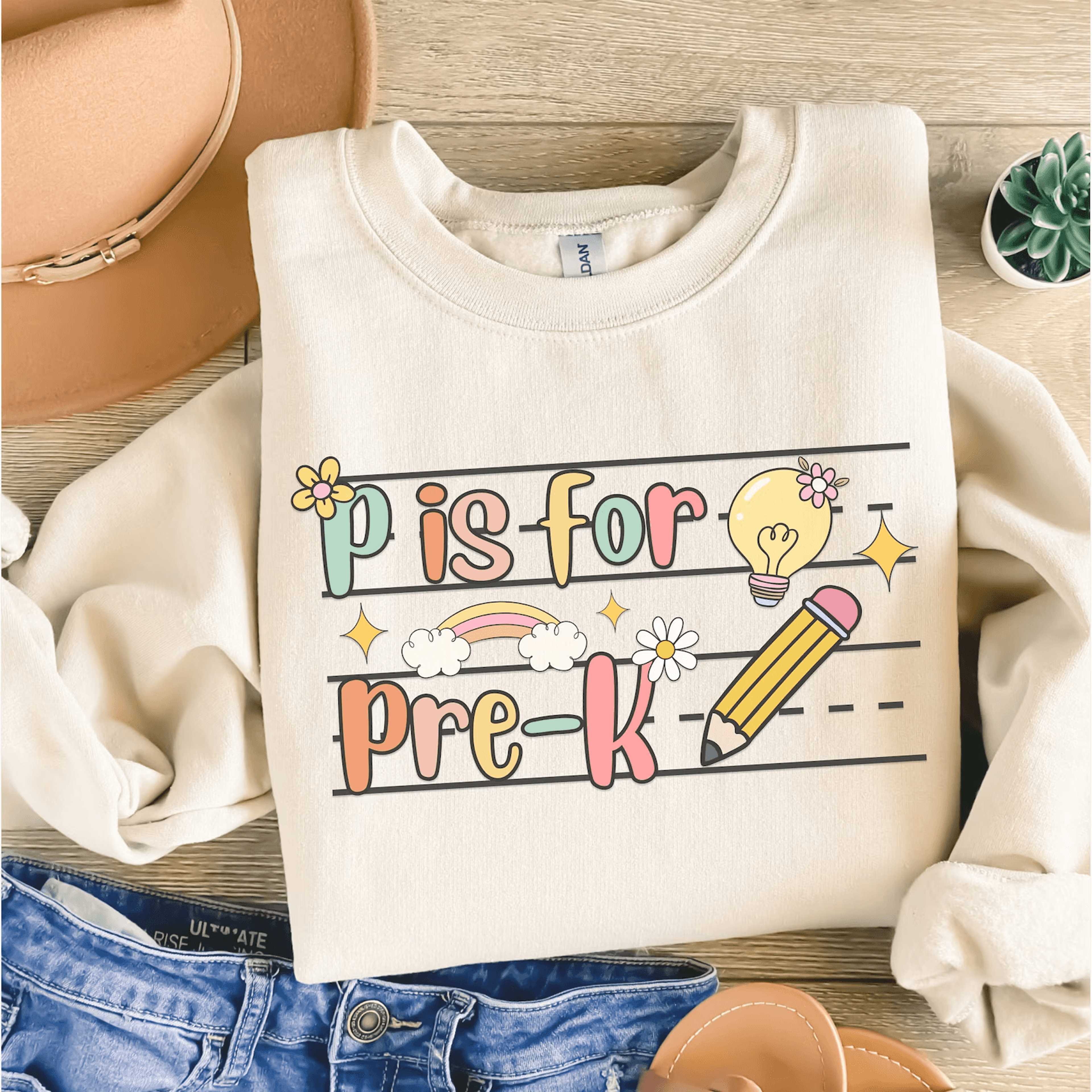 comfort colors pre-k teacher sweatshirt retro pre-k teach crew pullover