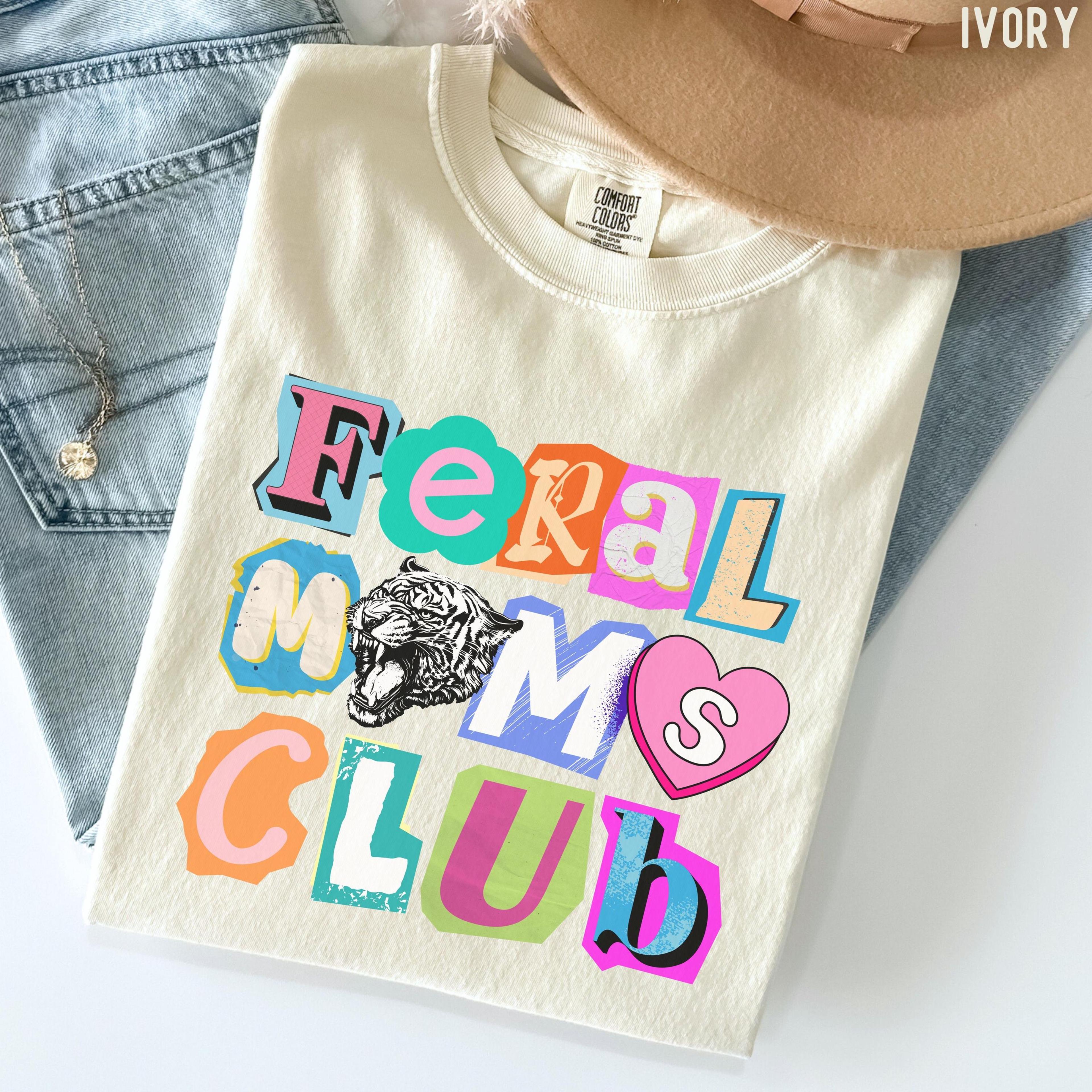 punk aesthetic 'feral moms club' shirt cool tiger mother's day gift