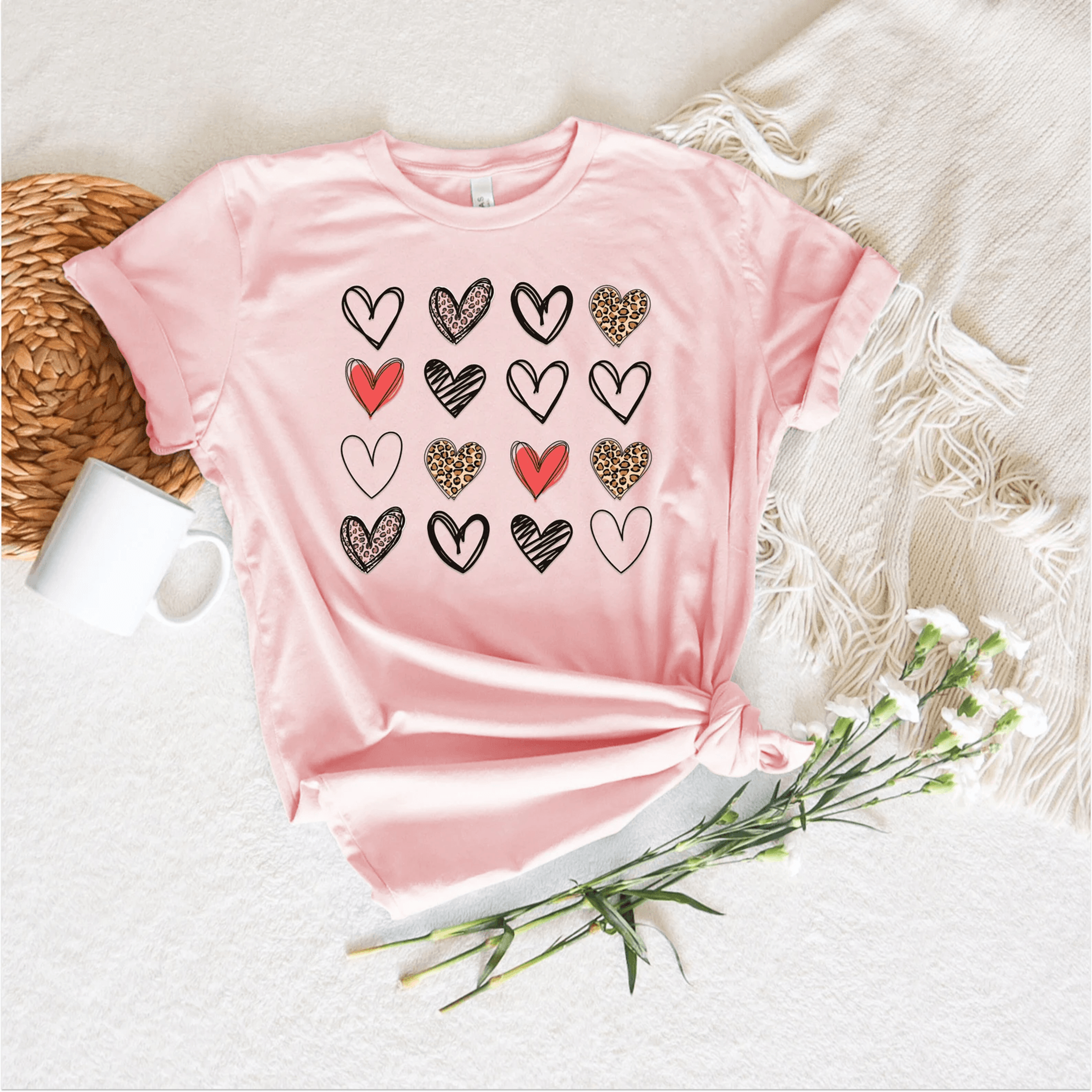 valentines day leopard heart shirt for women cute love graphic tee casual valentine top