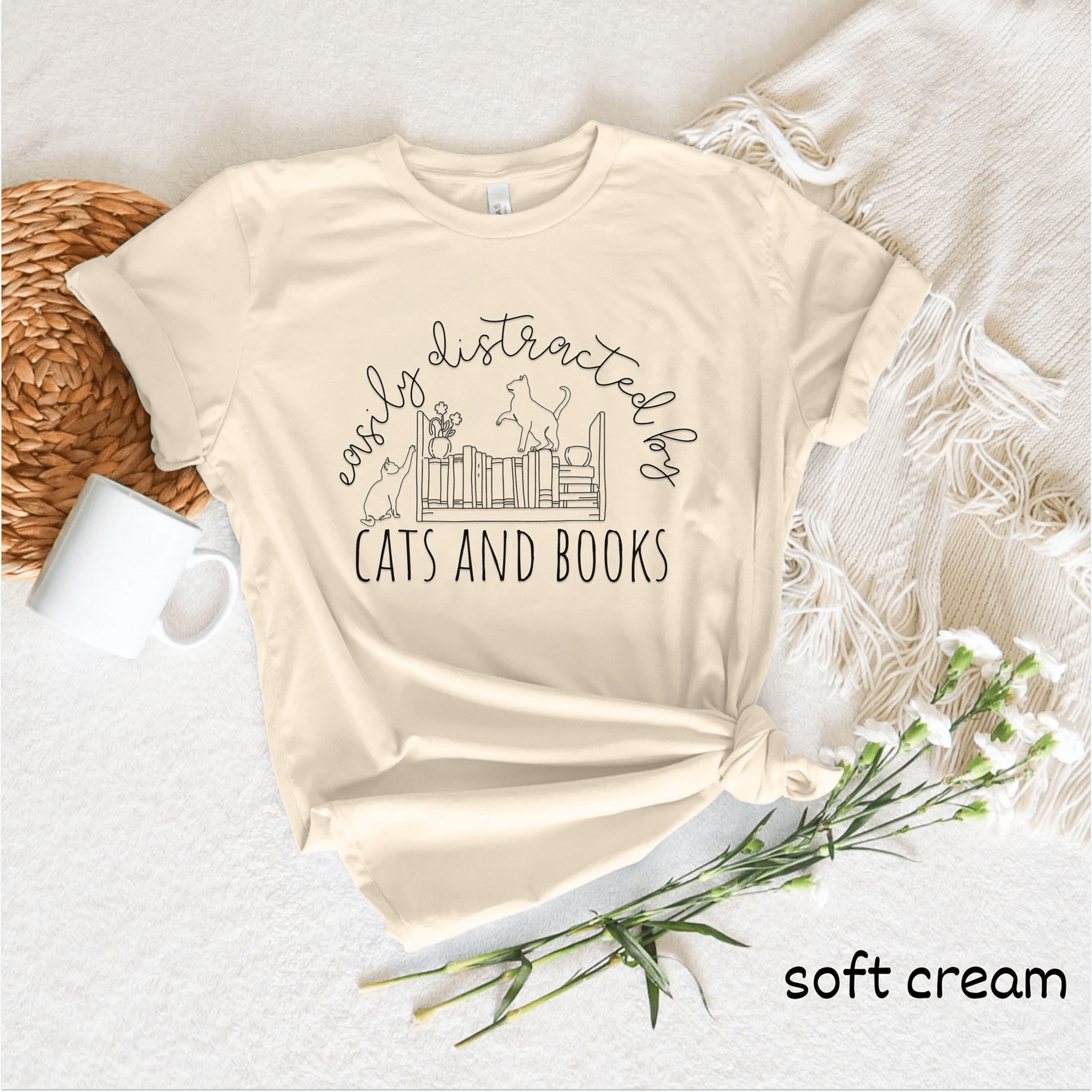 cute cat book shirt for women funny book lover reading tee bookish cat graphic casual top