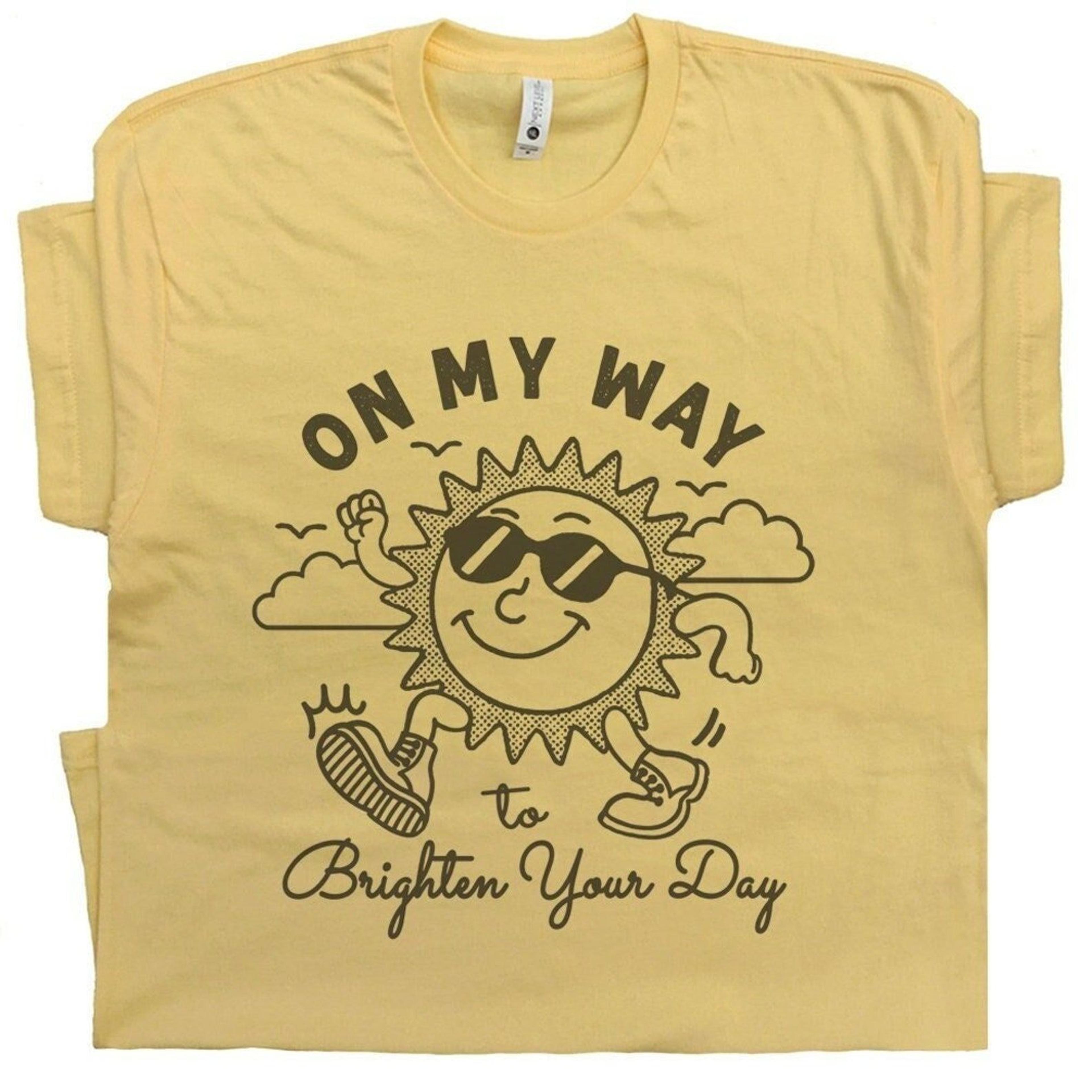 vintage sunshine shirt on my way to brighten your day funny t shirt cute graphic shirts for women men cool vibe shirt