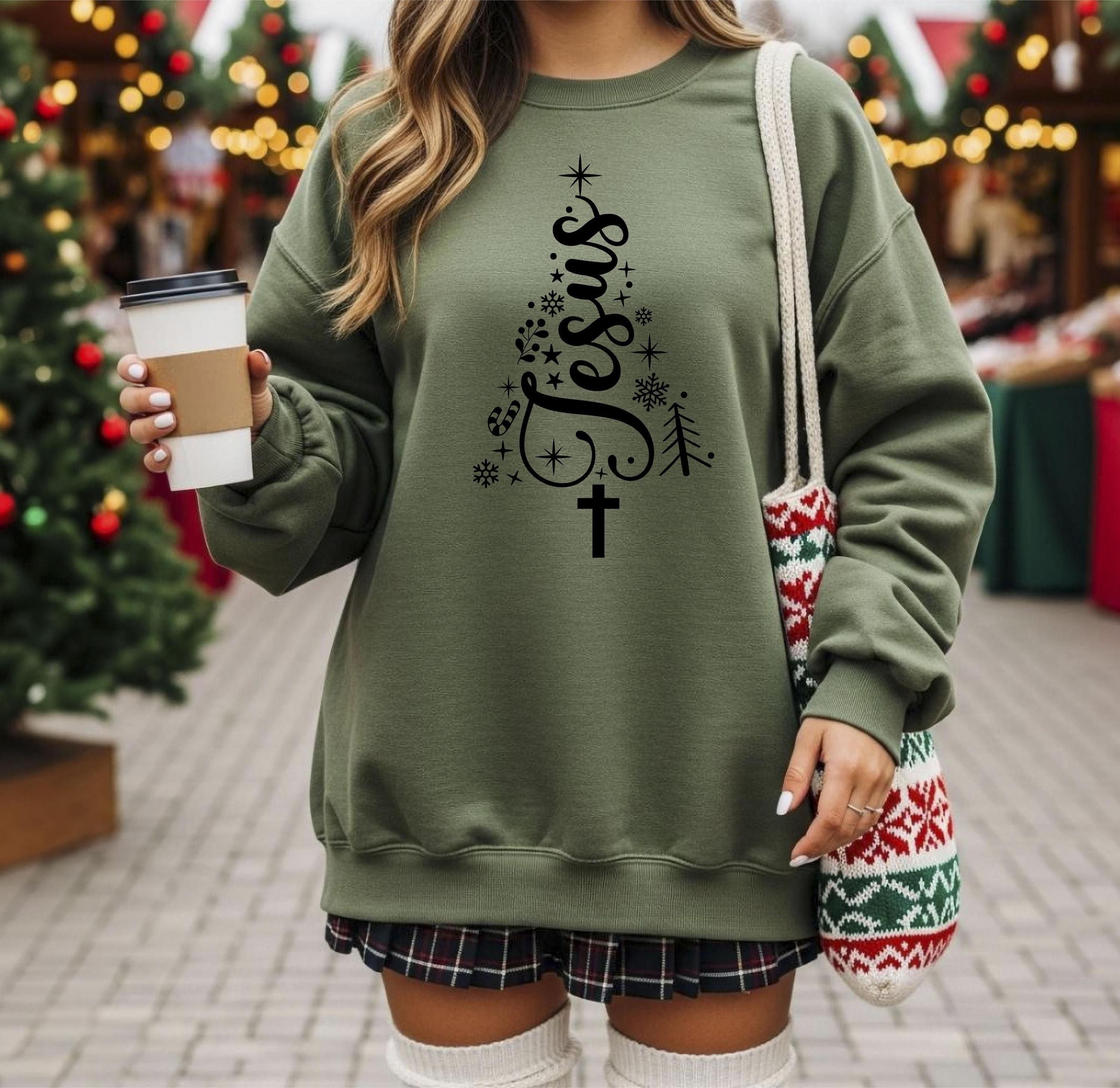 jesus christmas sweatshirt, christian christmas tees, faith holiday crewneck, religious christmas sweatshirt