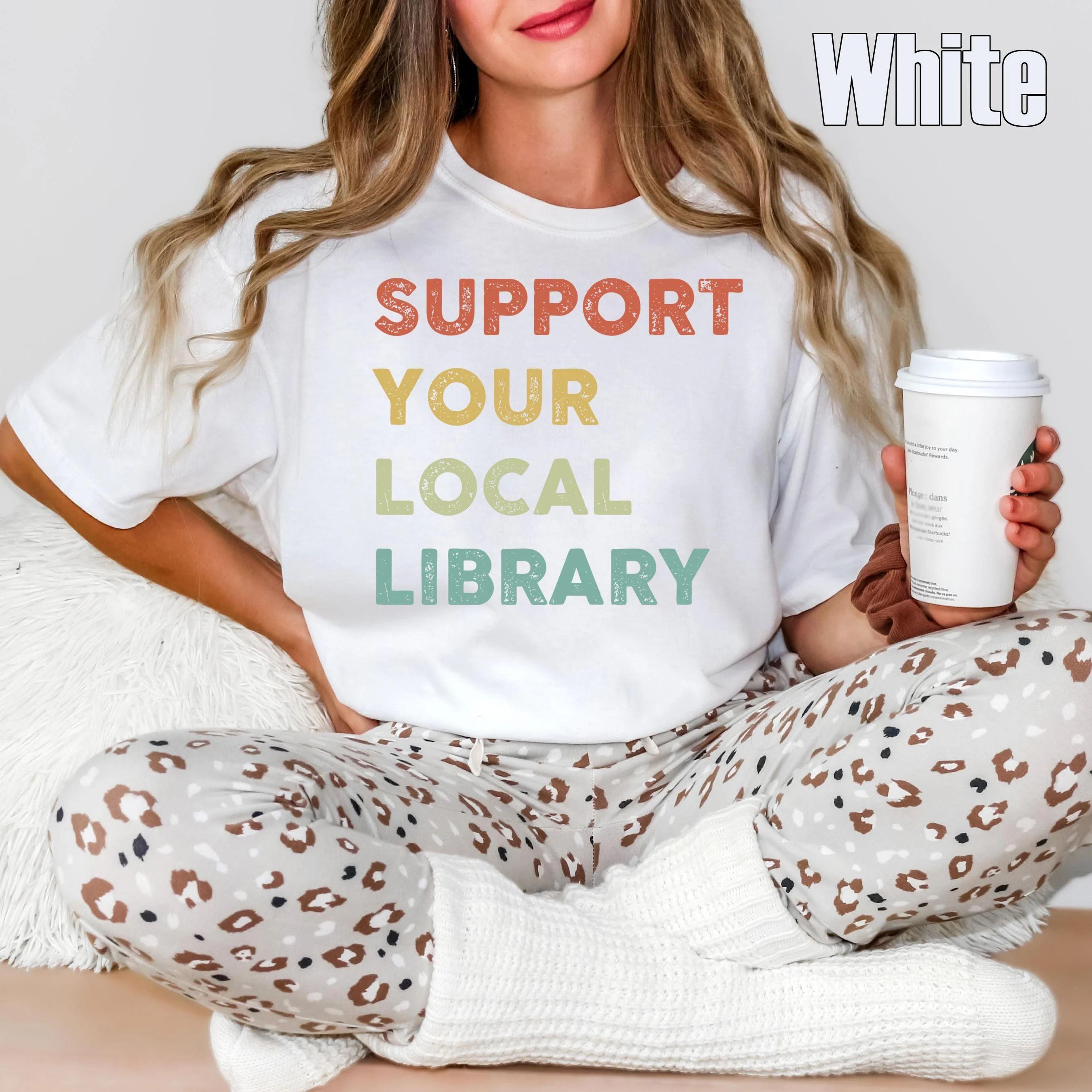 comfort colors book lover tee, support your local library shirt, librarian gift shirt, reading lover tee