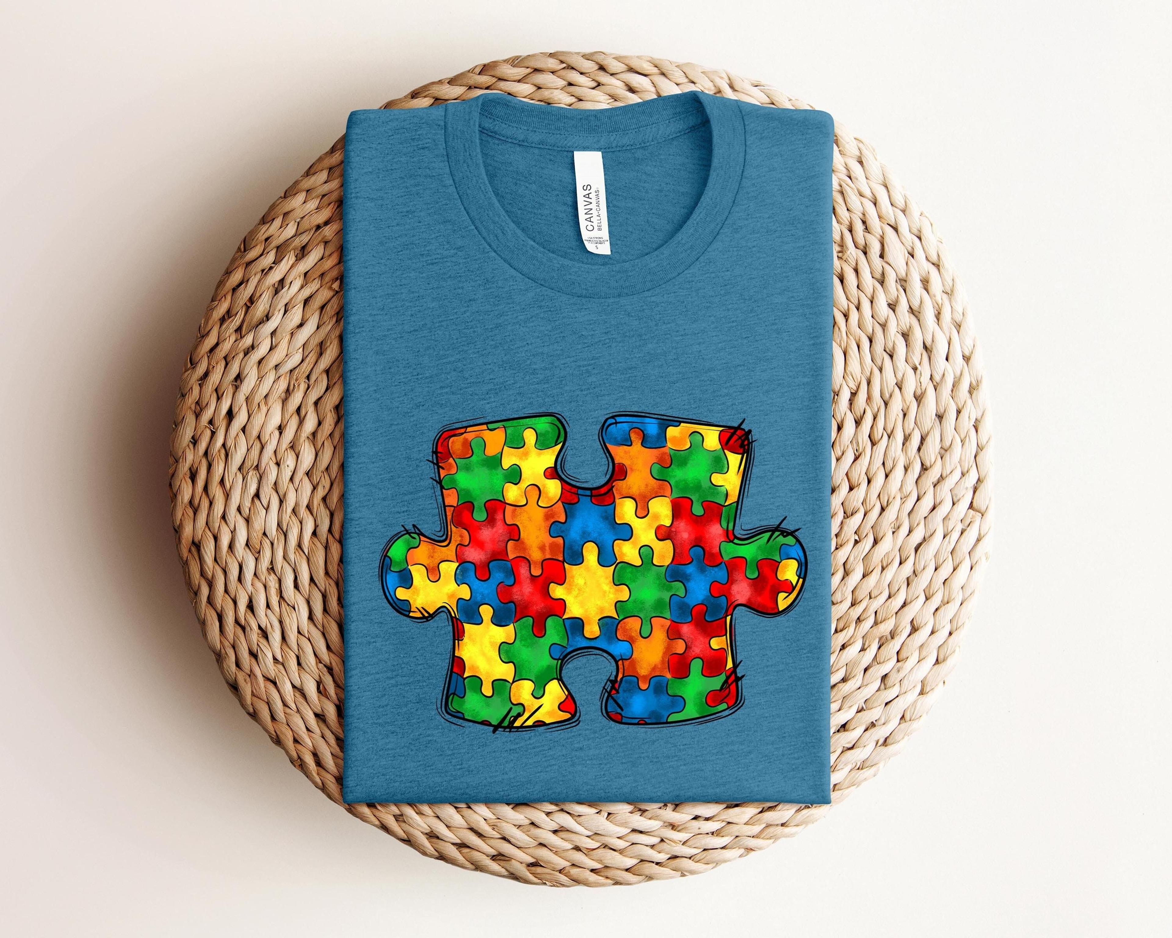 colorful autism puzzle shirt for moms soft autism awareness tee gift