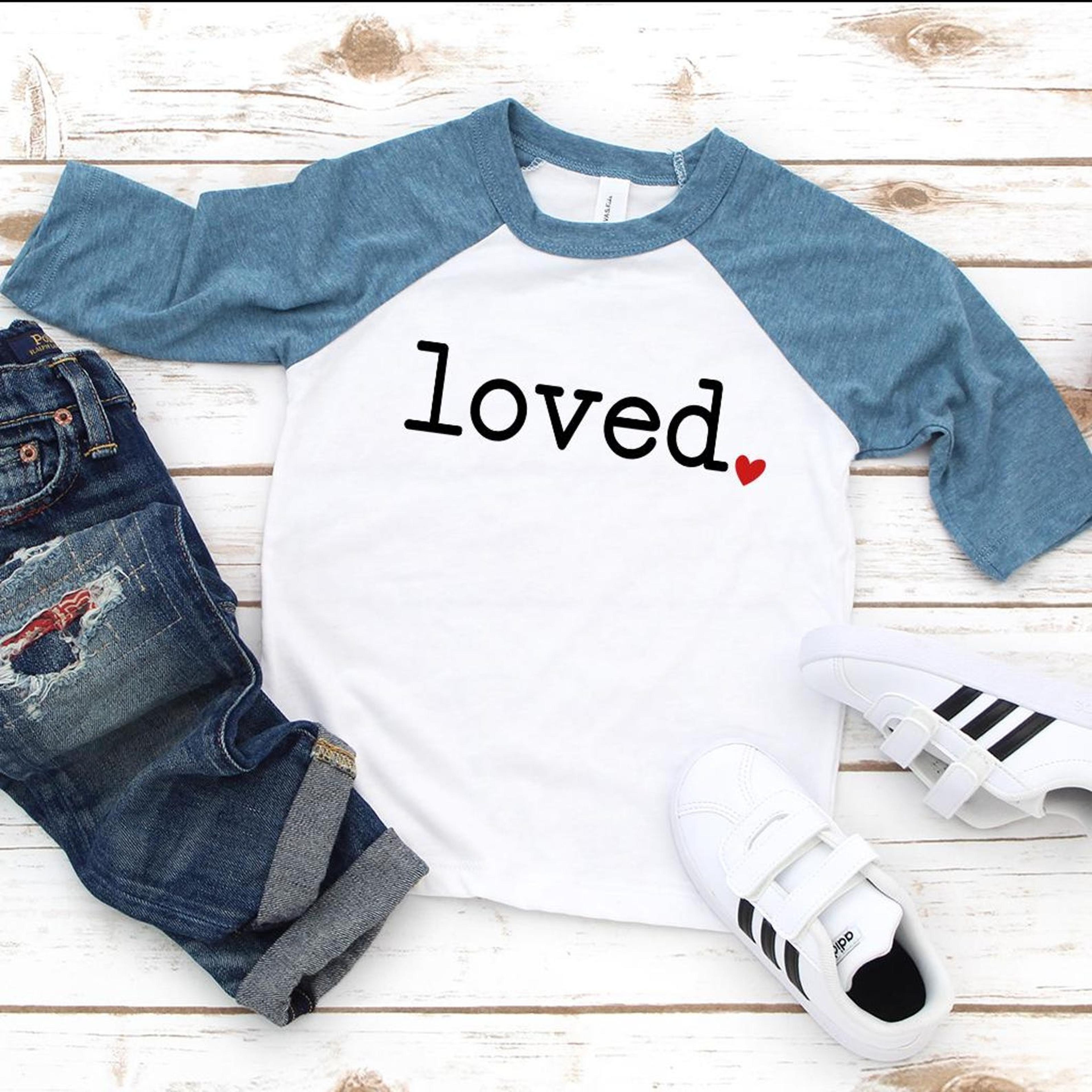i am loved valentines day toddler shirt | cute loved kids raglan onesie unisex outfit