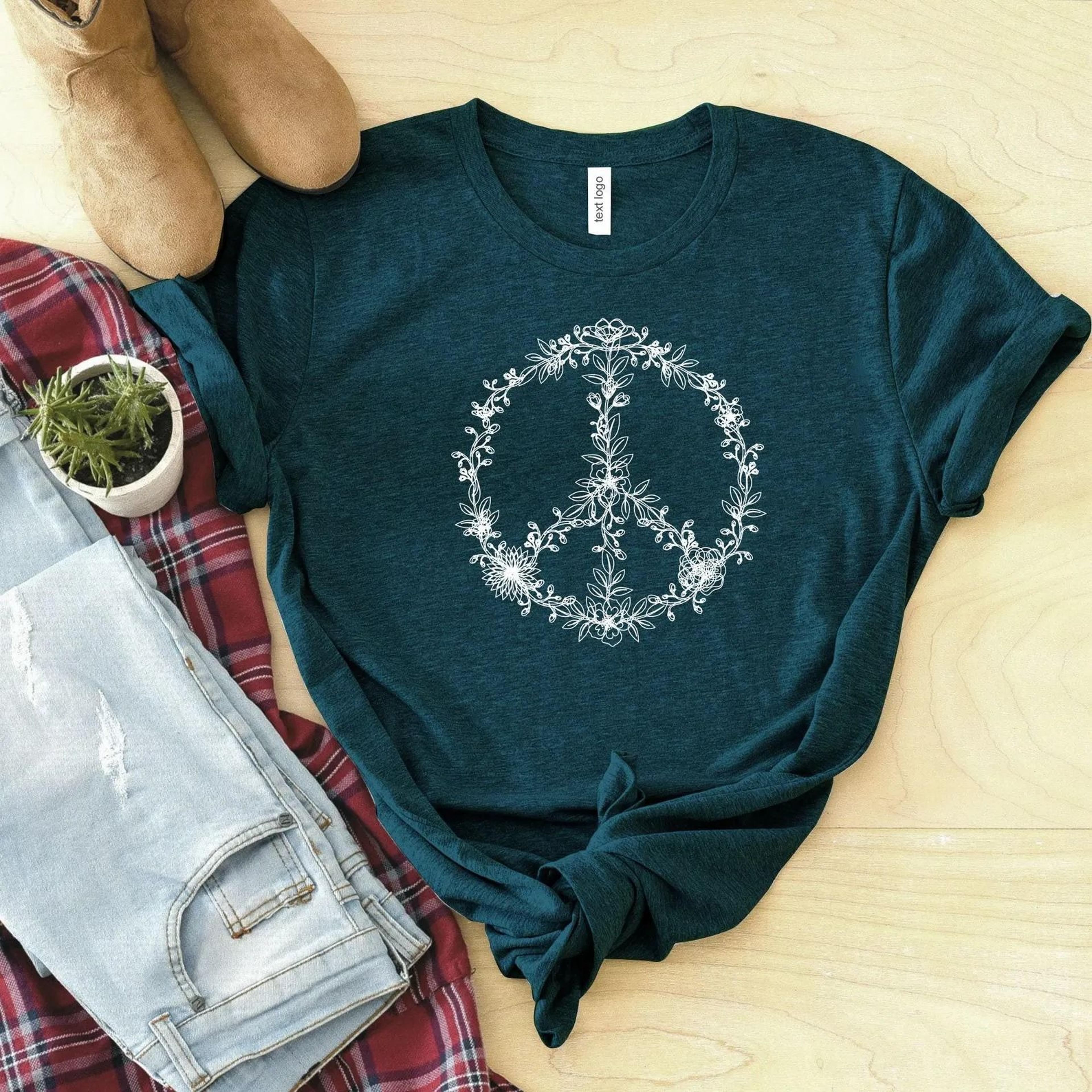 peace flower shirt, peace t-shirt, peace shirt, peace sign shirt, hippie shirt , peace symbol, peace gifts, peace tee