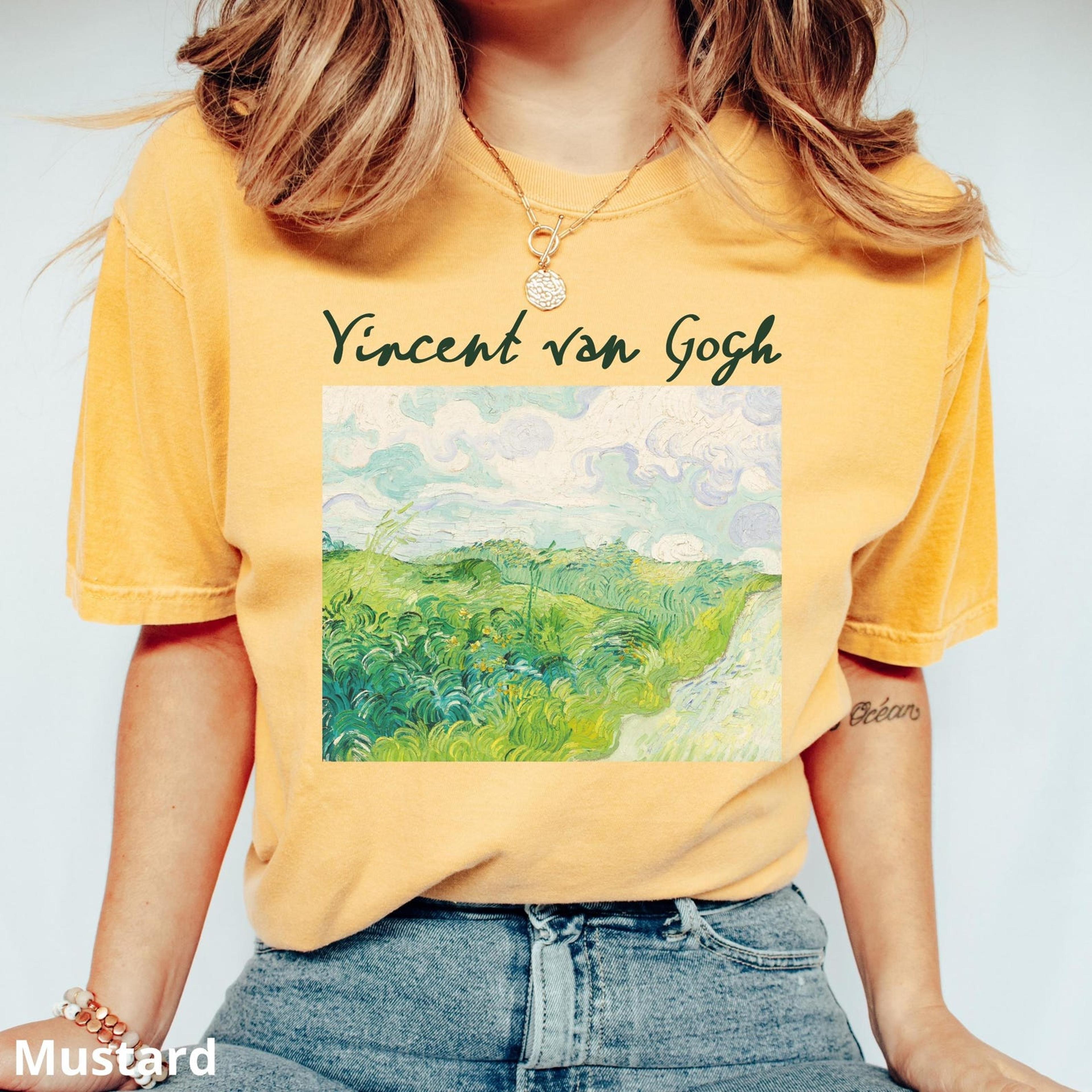 van gogh art shirt 100% cotton comfort colors unisex artistic painting graphic tee