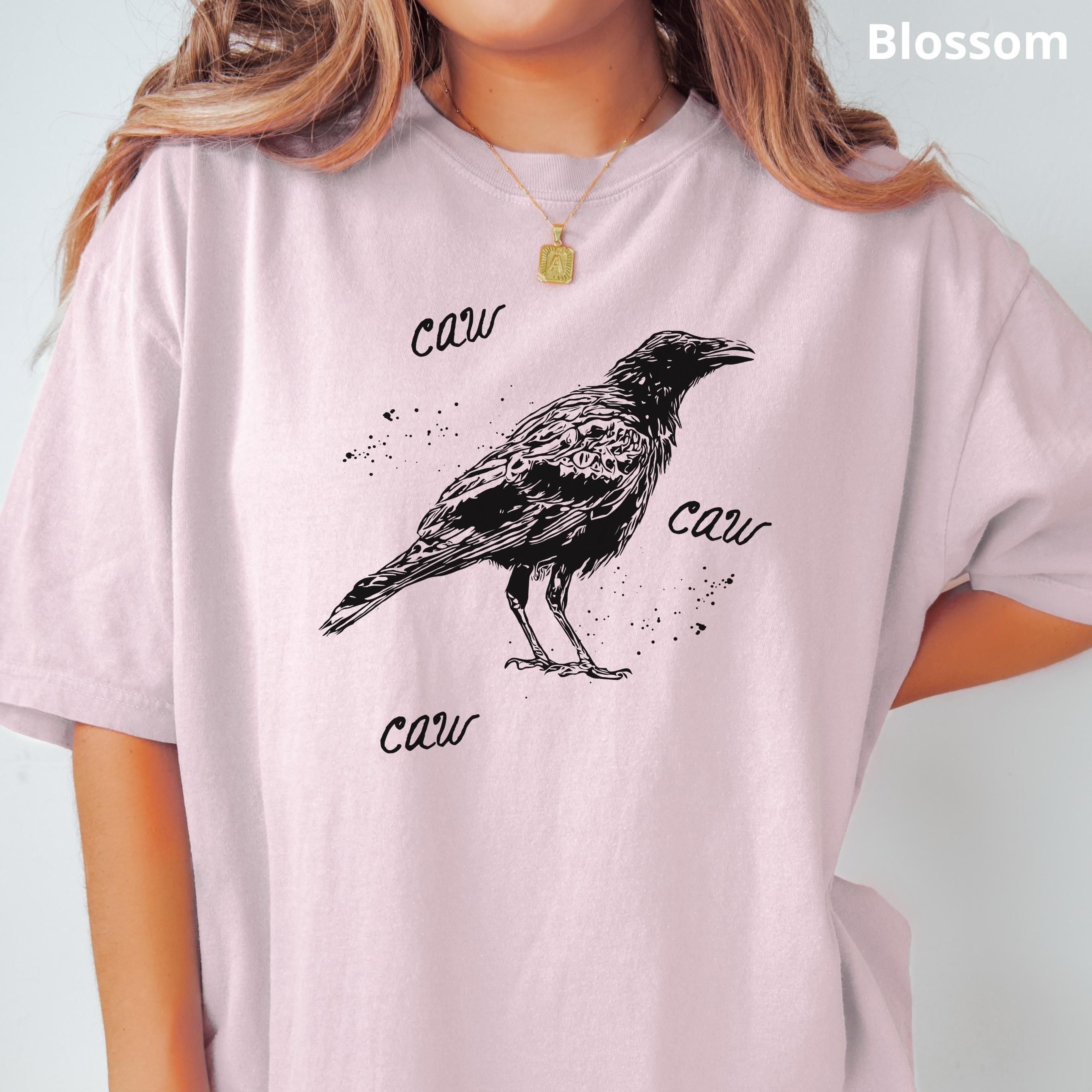 moonlit raven crow shirt 100% cotton gothic autumn aesthetic bird lover tee
