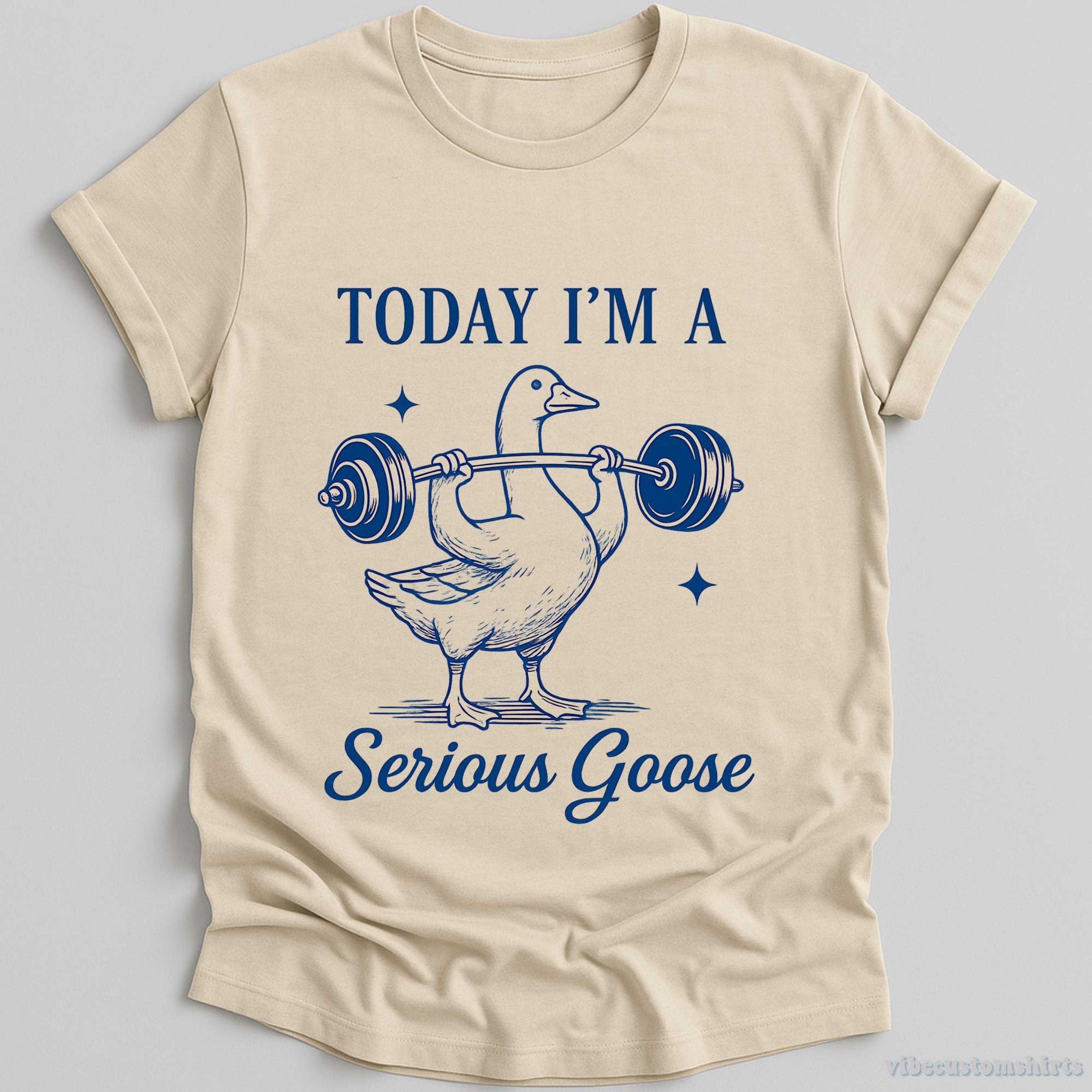 today i m a serious goose shirt funny gym goose meme workout tee sarcastic fitness shirt