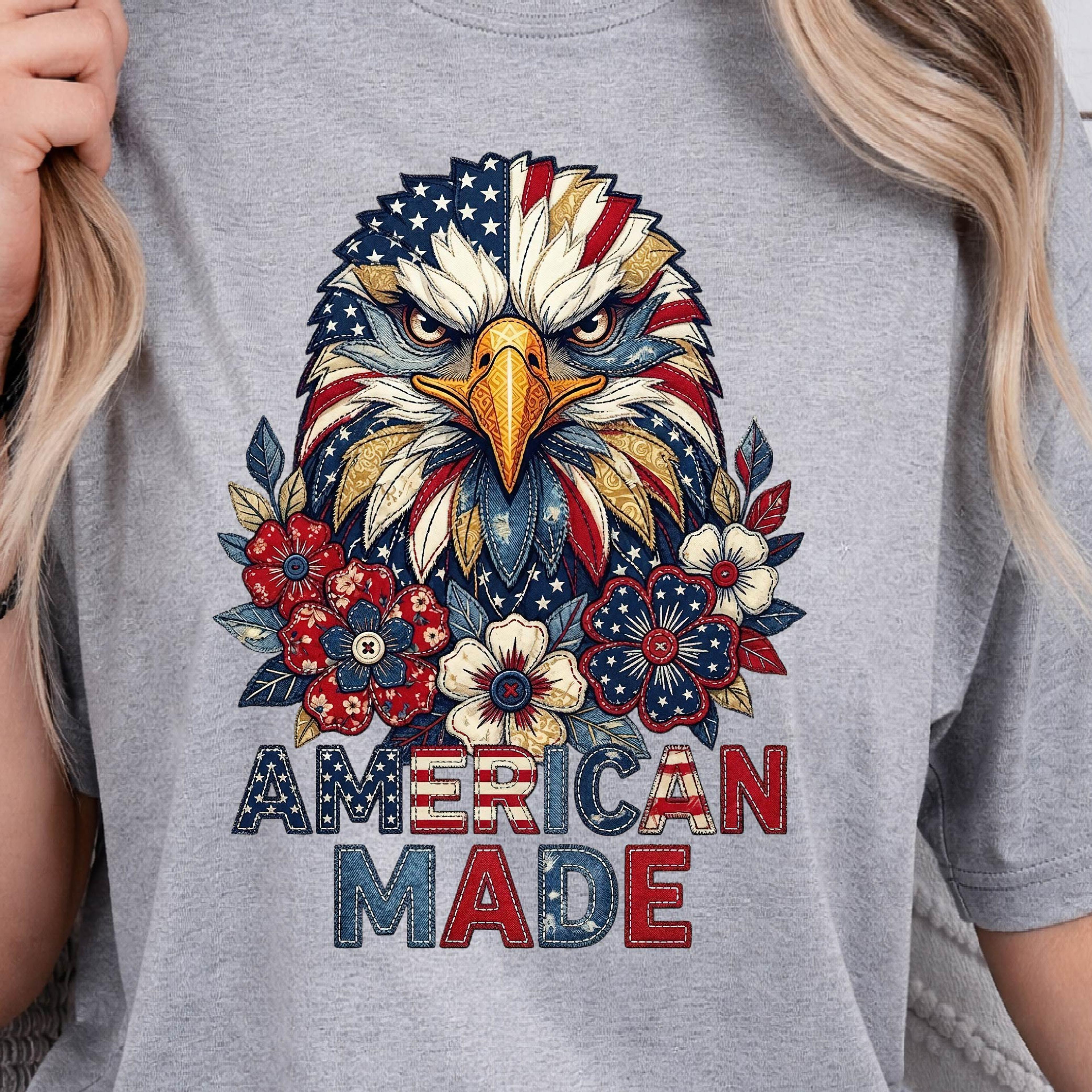 american made eagle patriotic 4th of july graphic tee