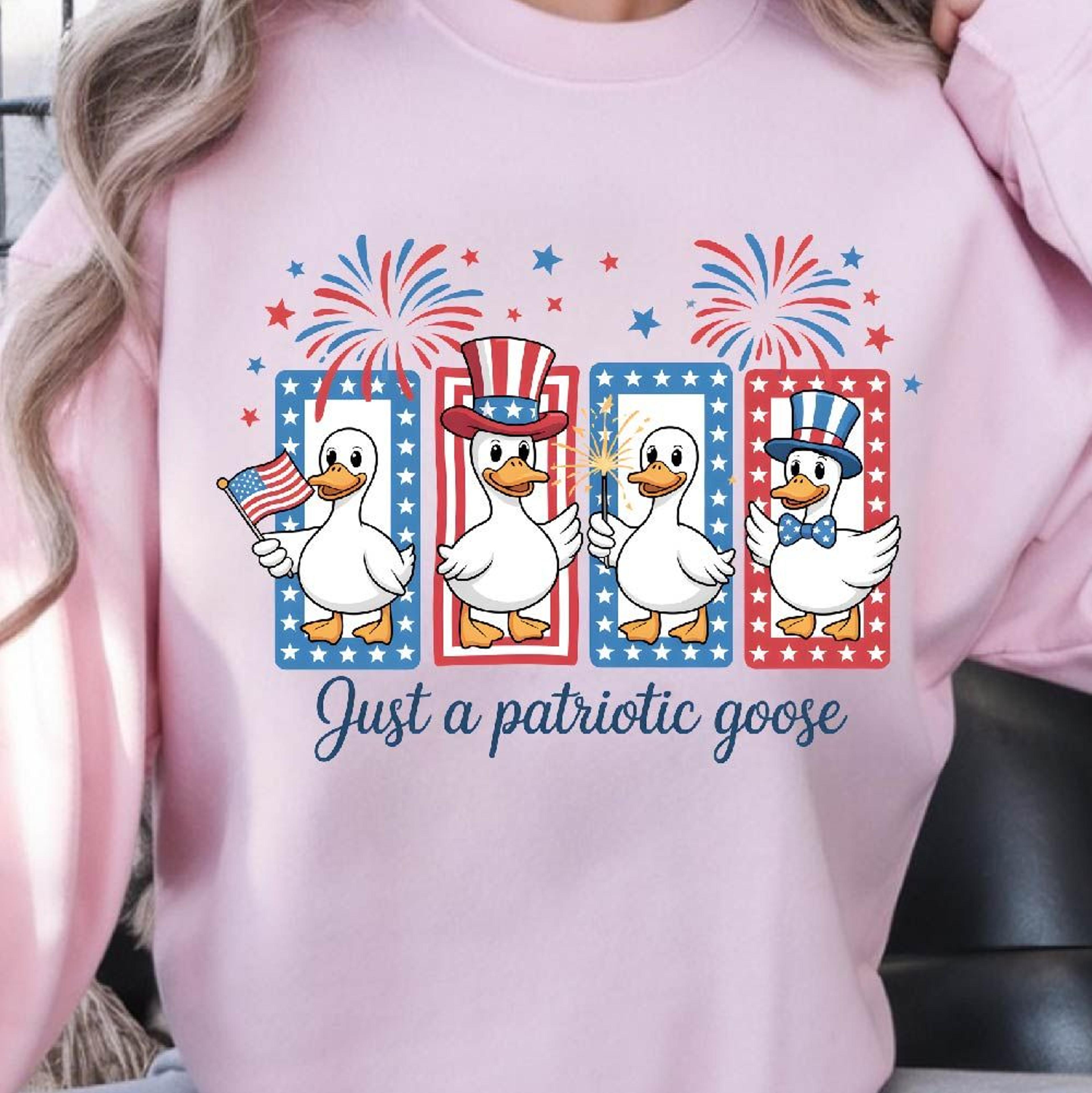 just a patriotic goose usa 4th of july graphic tee