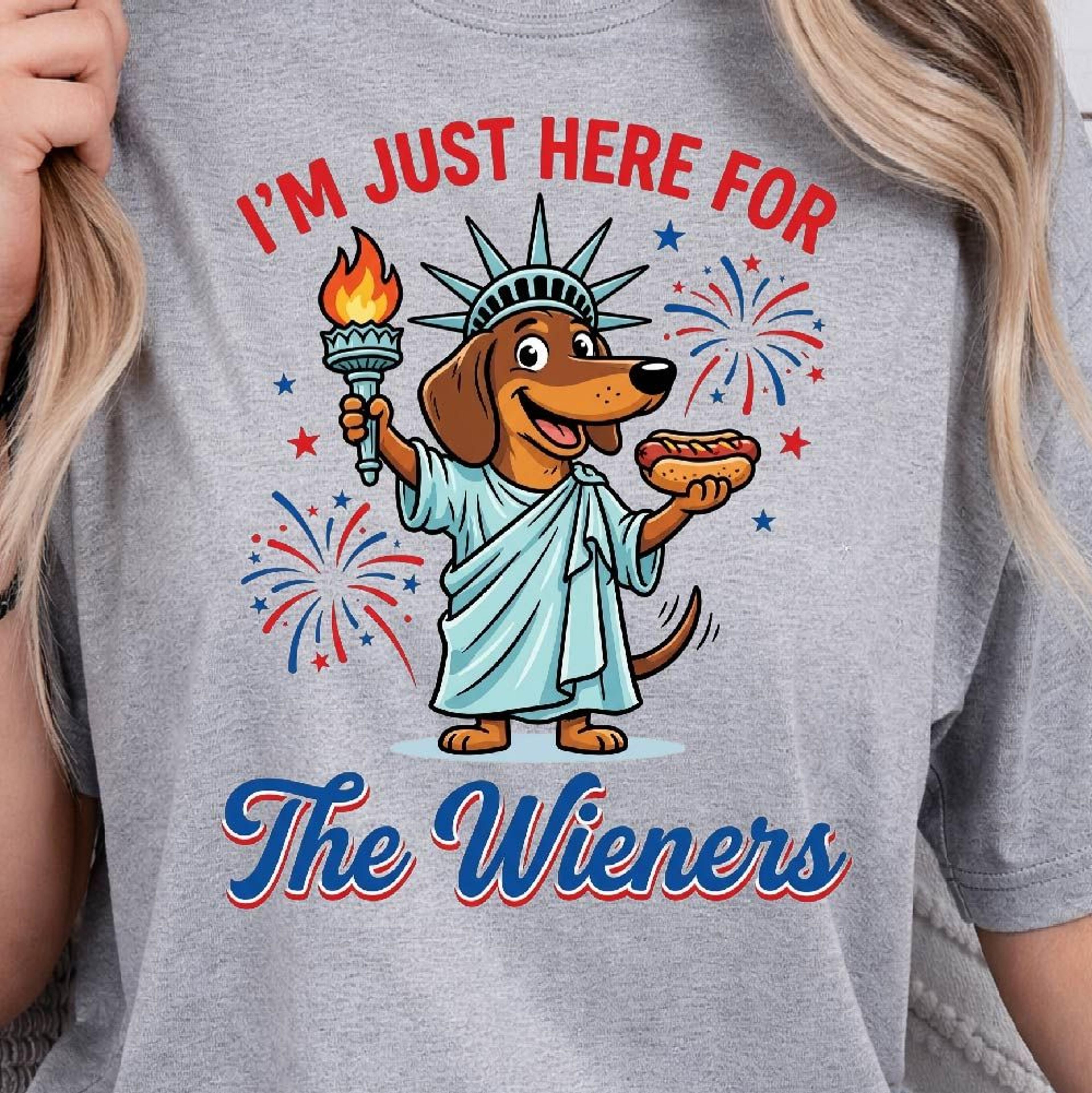 wiener dog 4th of july patriotic graphic tee