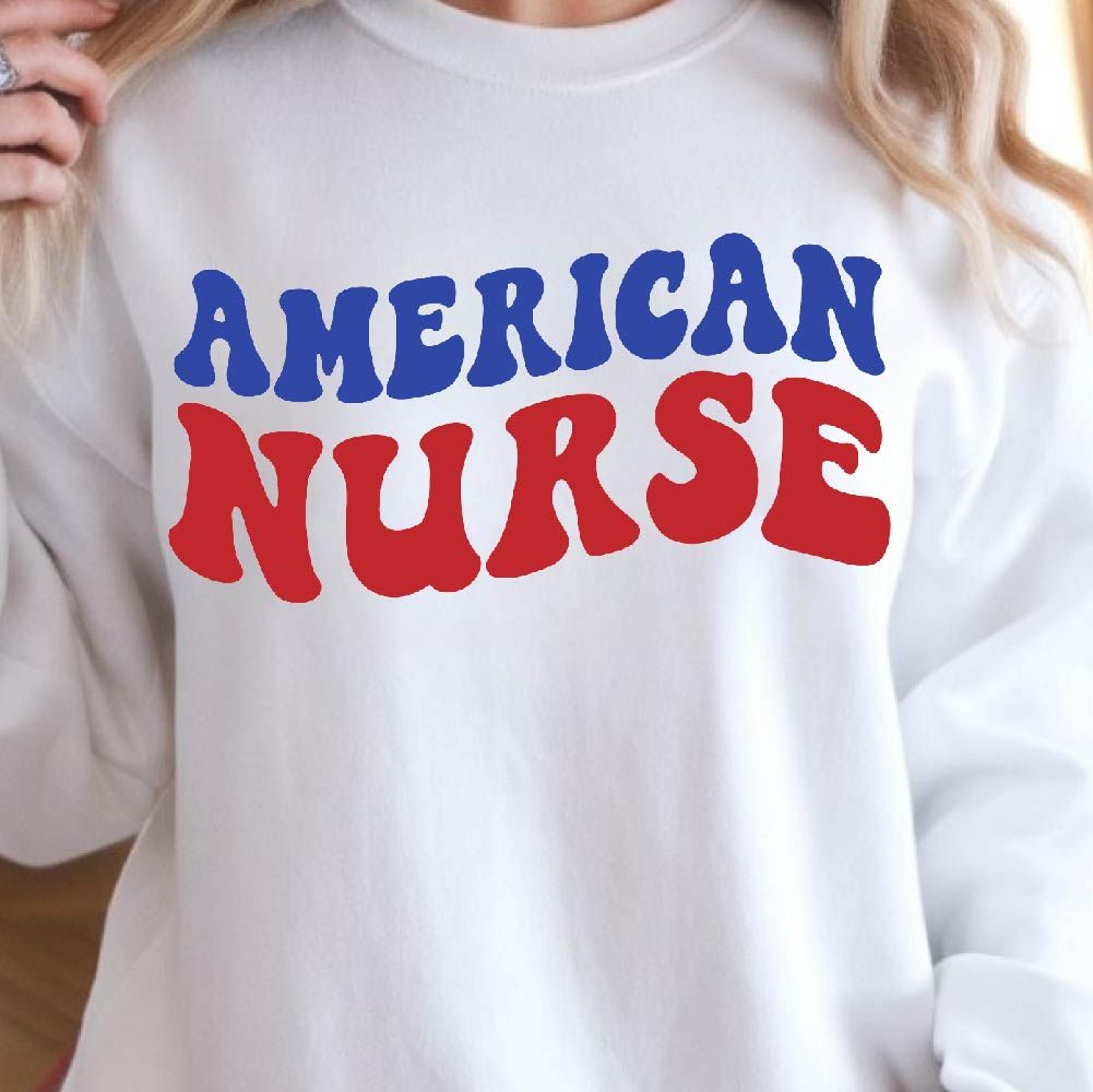 american nurse 4th of july patriotic graphic t-shirt