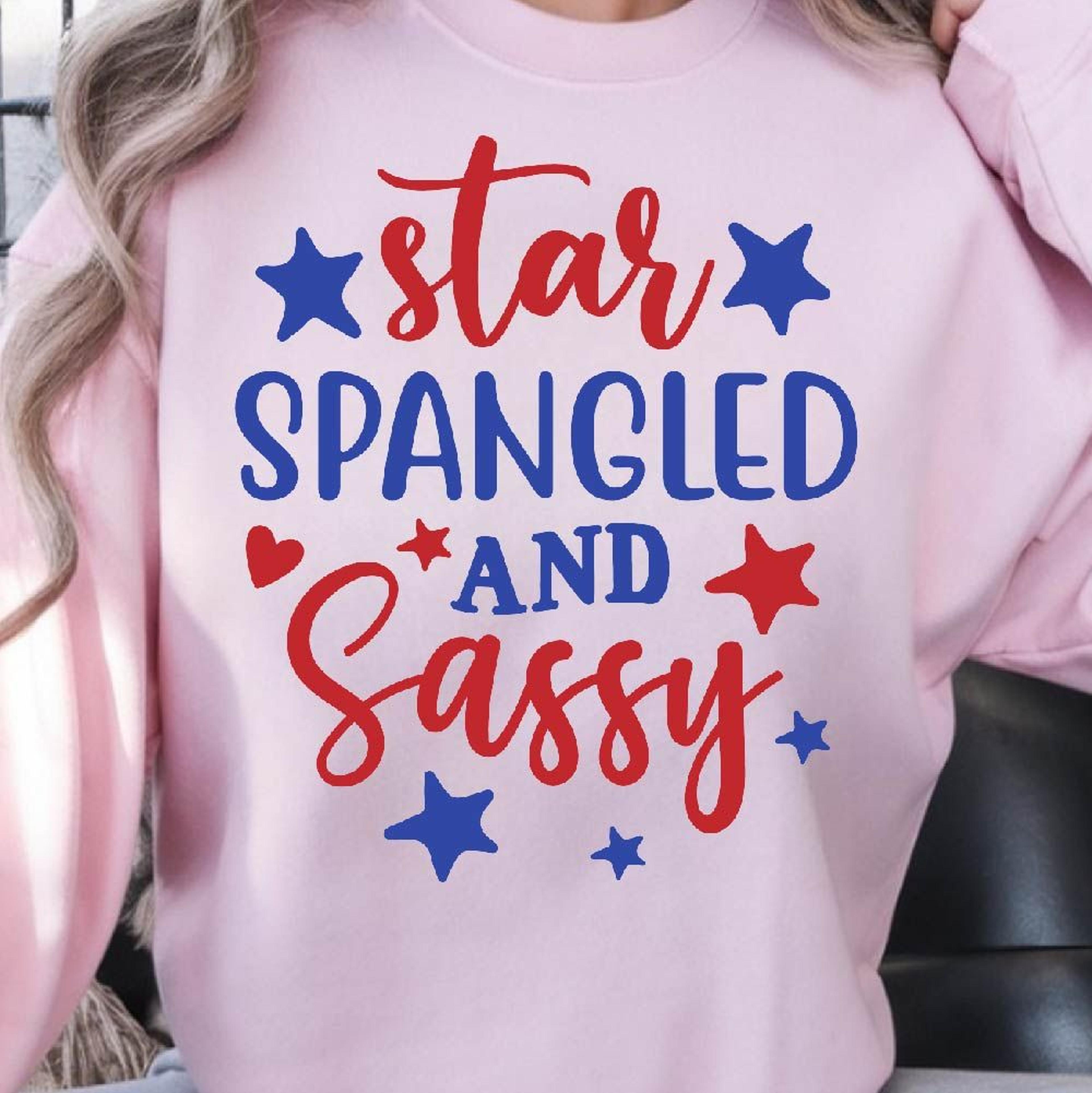 star spangled and sassy 4th of july patriotic graphic tee