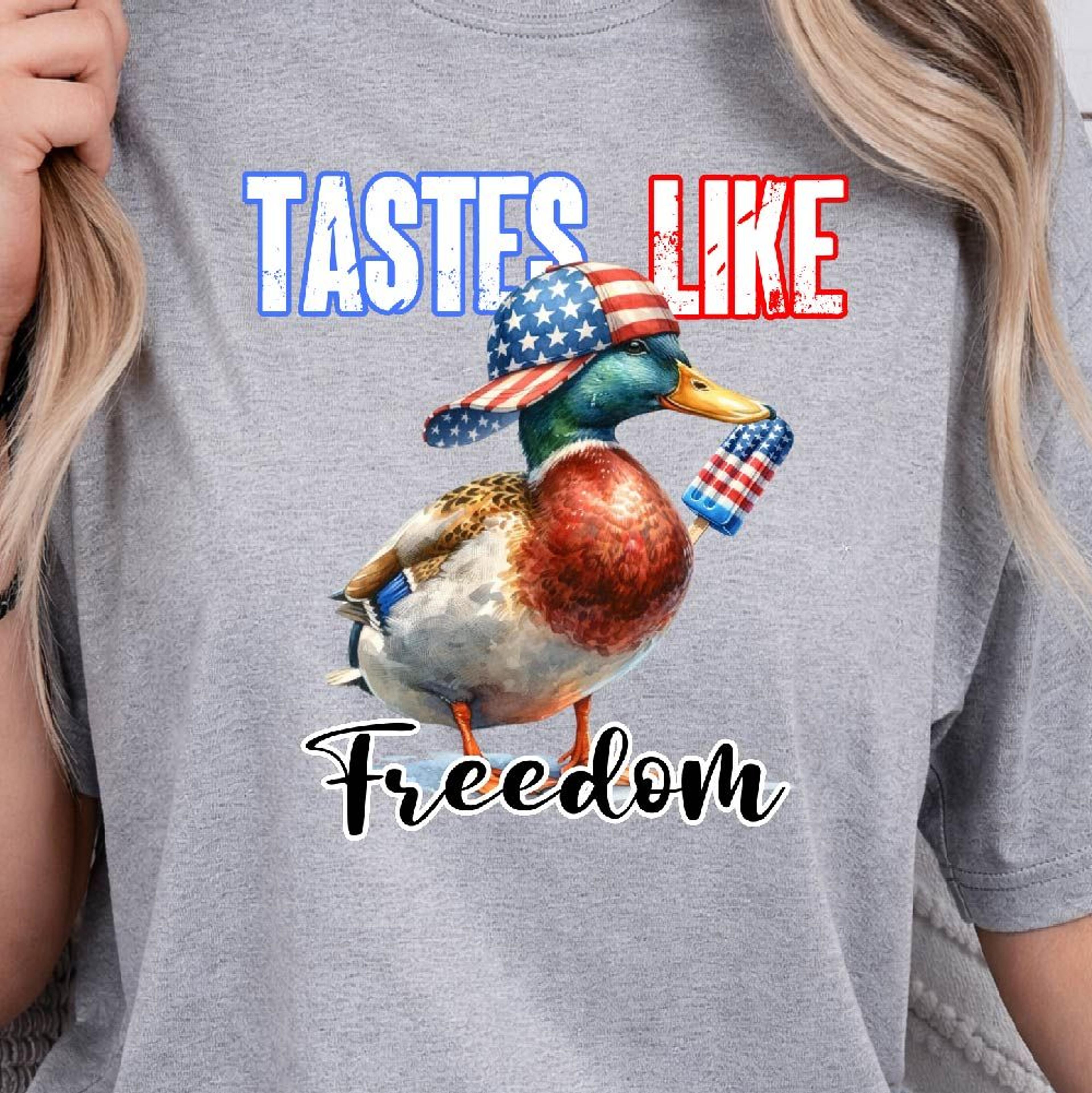 taste like freedom mallard duck 4th of july graphic tee