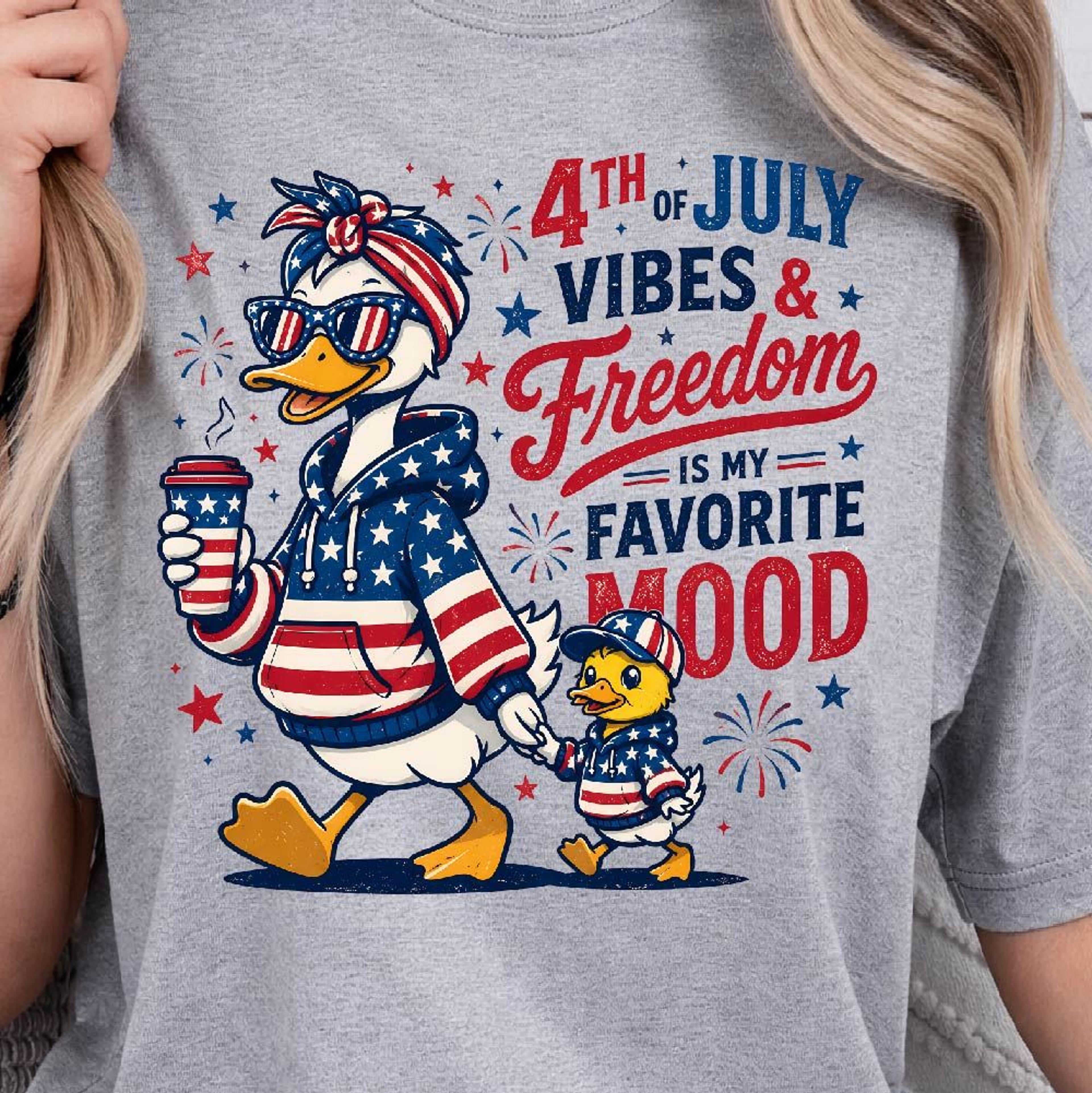funny goose 4th of july patriotic graphic tee