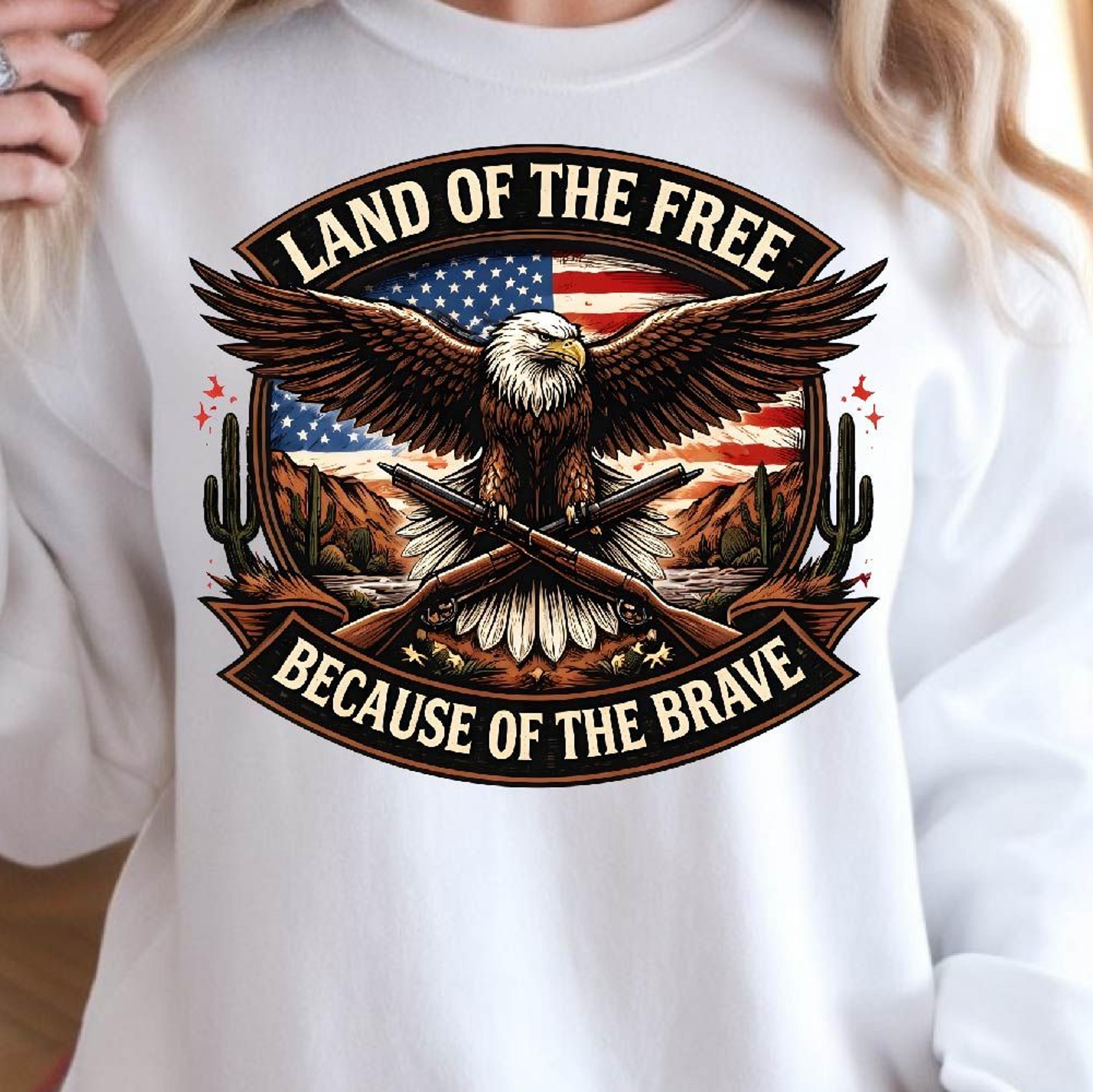 usa 4th of july eagle land patriotic graphic tee