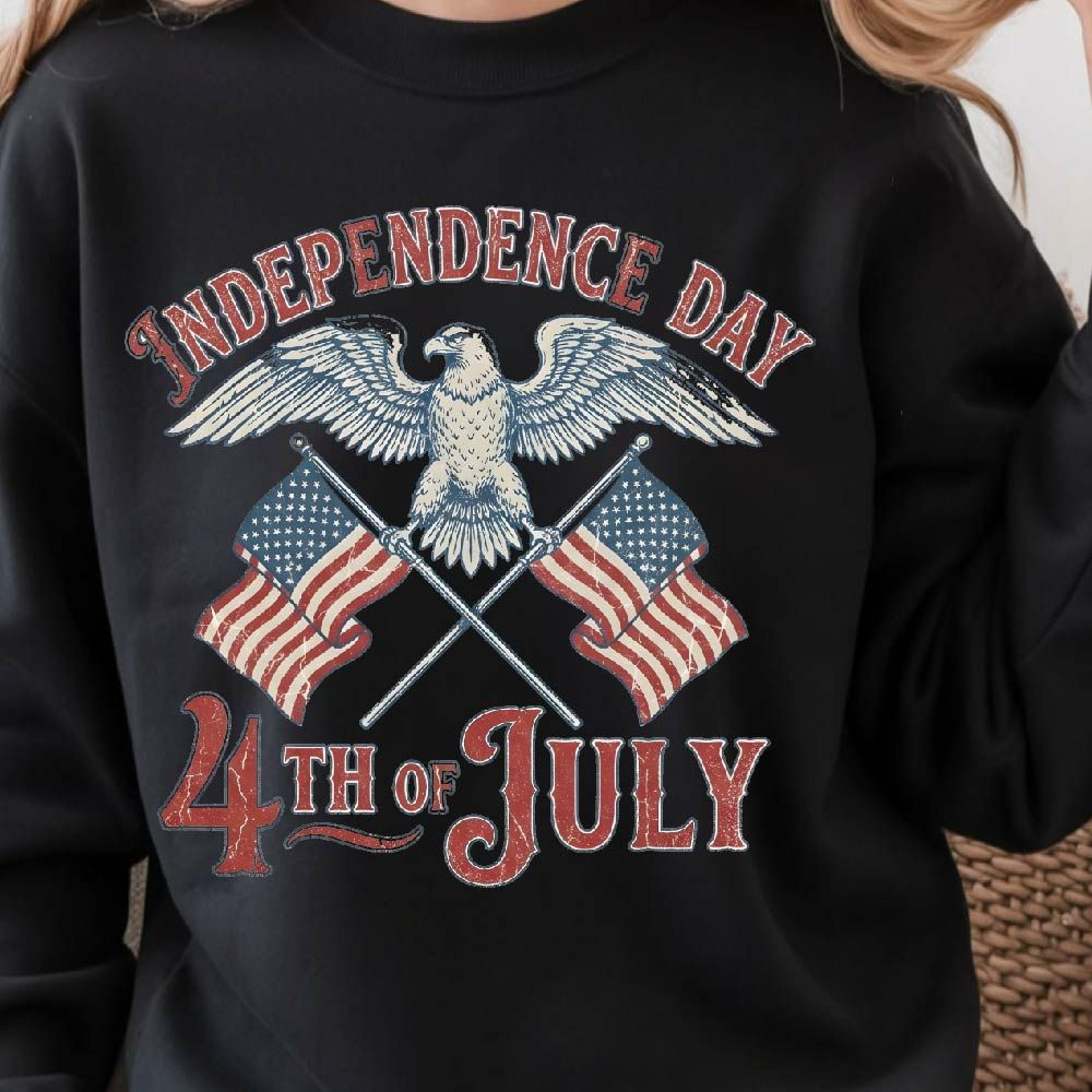 vintage eagle 4th of july independence graphic tee