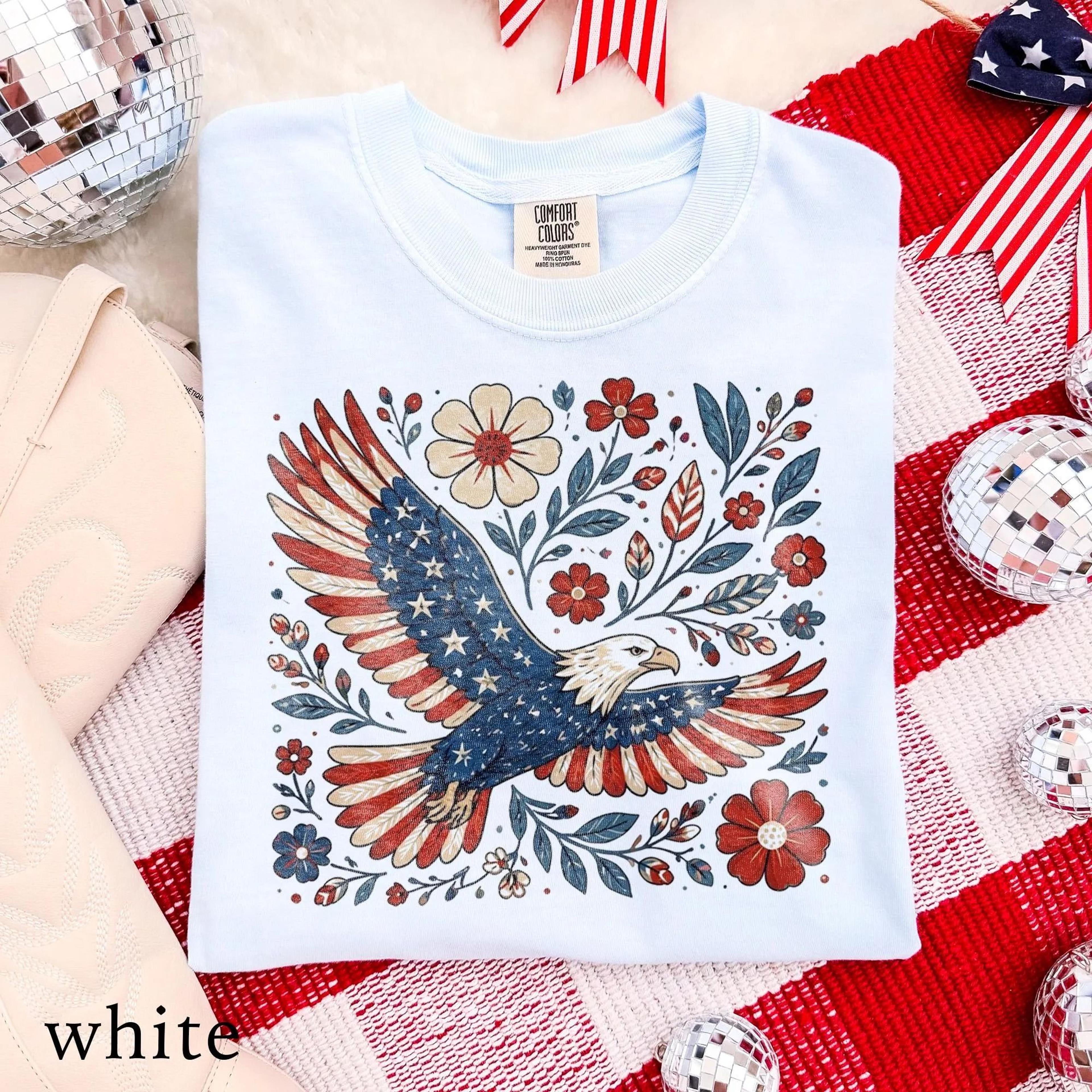 4th july 250th year patriotic eagle america graphic tee