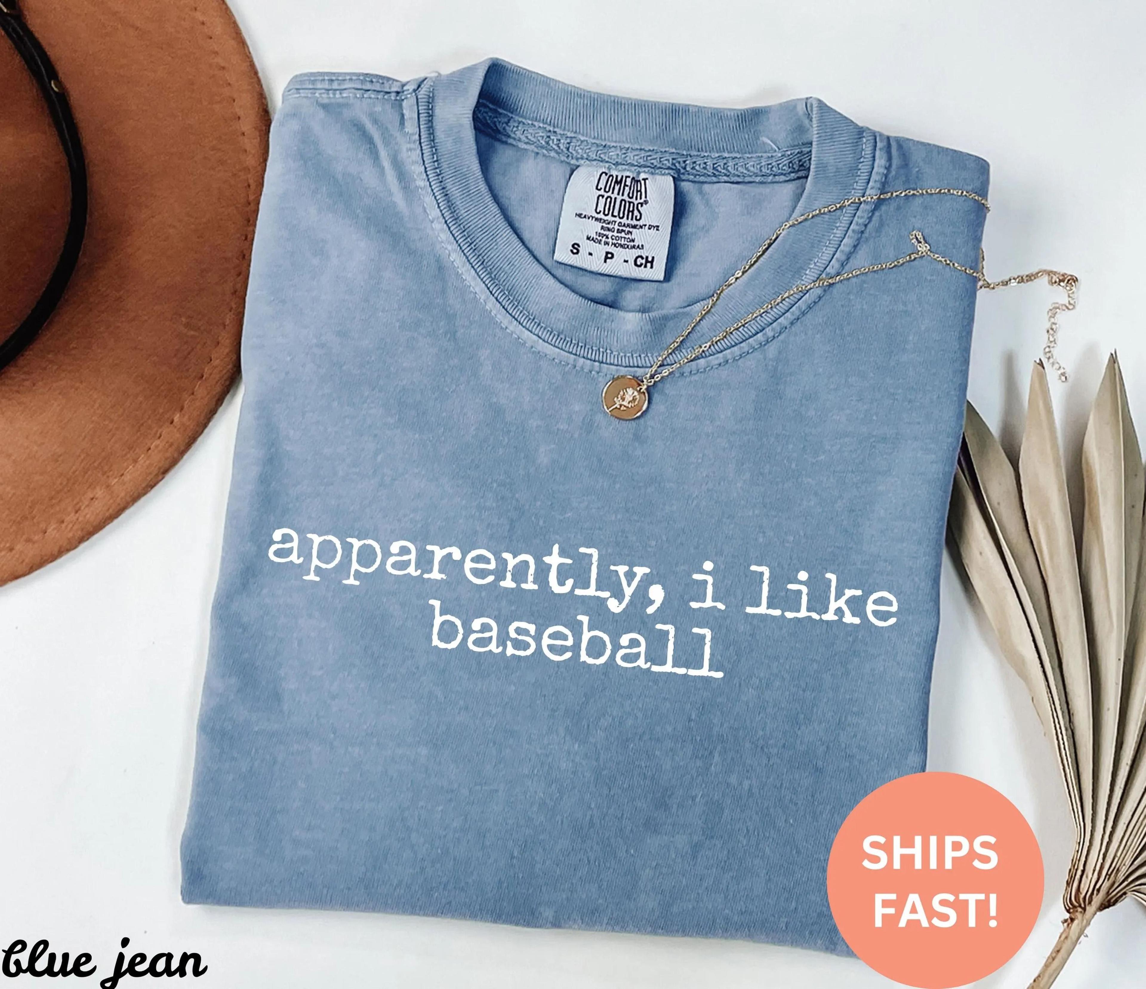 apparently i like baseball funny trendy women's graphic tee