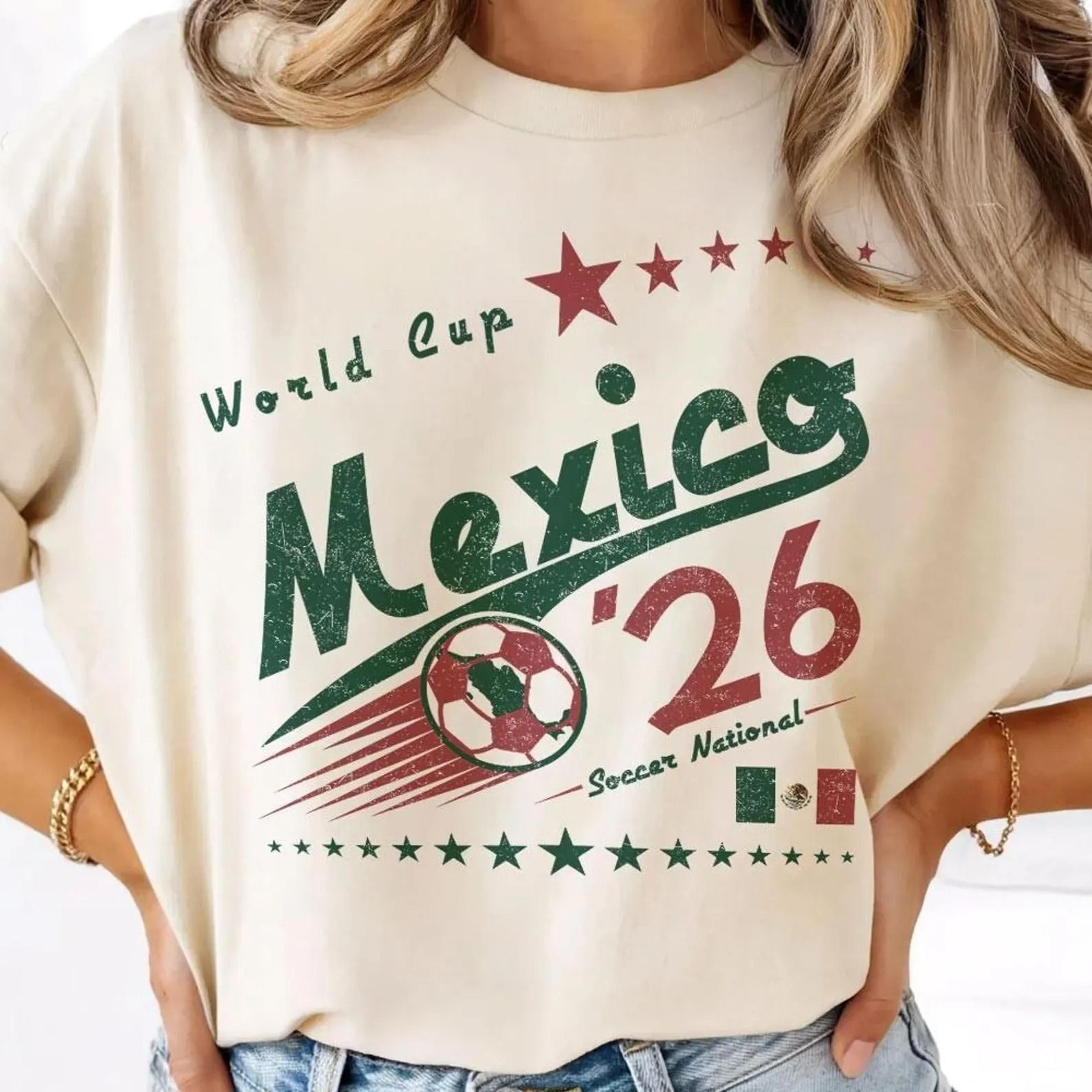 retro mexico soccer world shirt – vintage 90s soccer team graphic tee