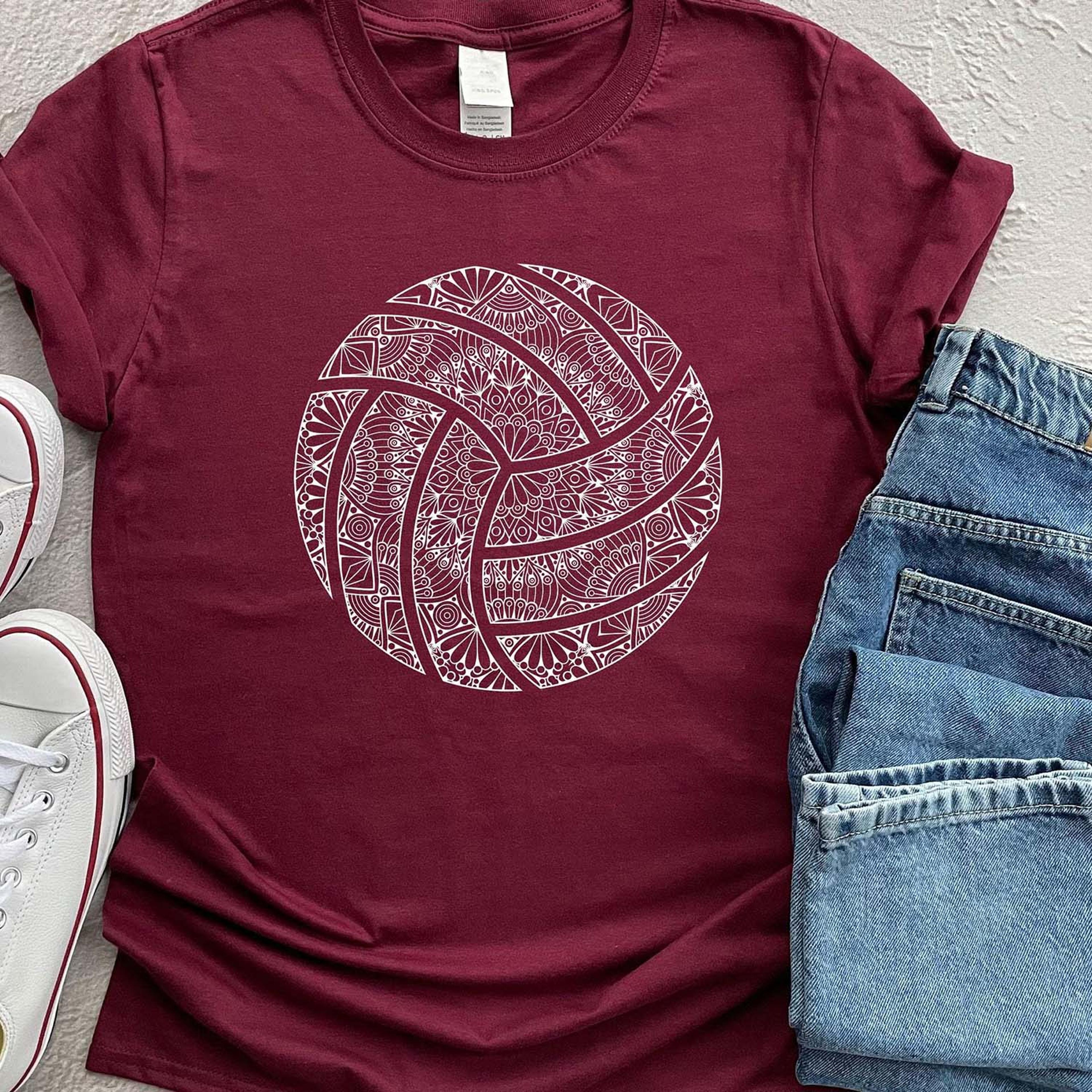 volleyball mandala shirt, volleyball player tee, volleyball team shirt, game day volleyball shirt