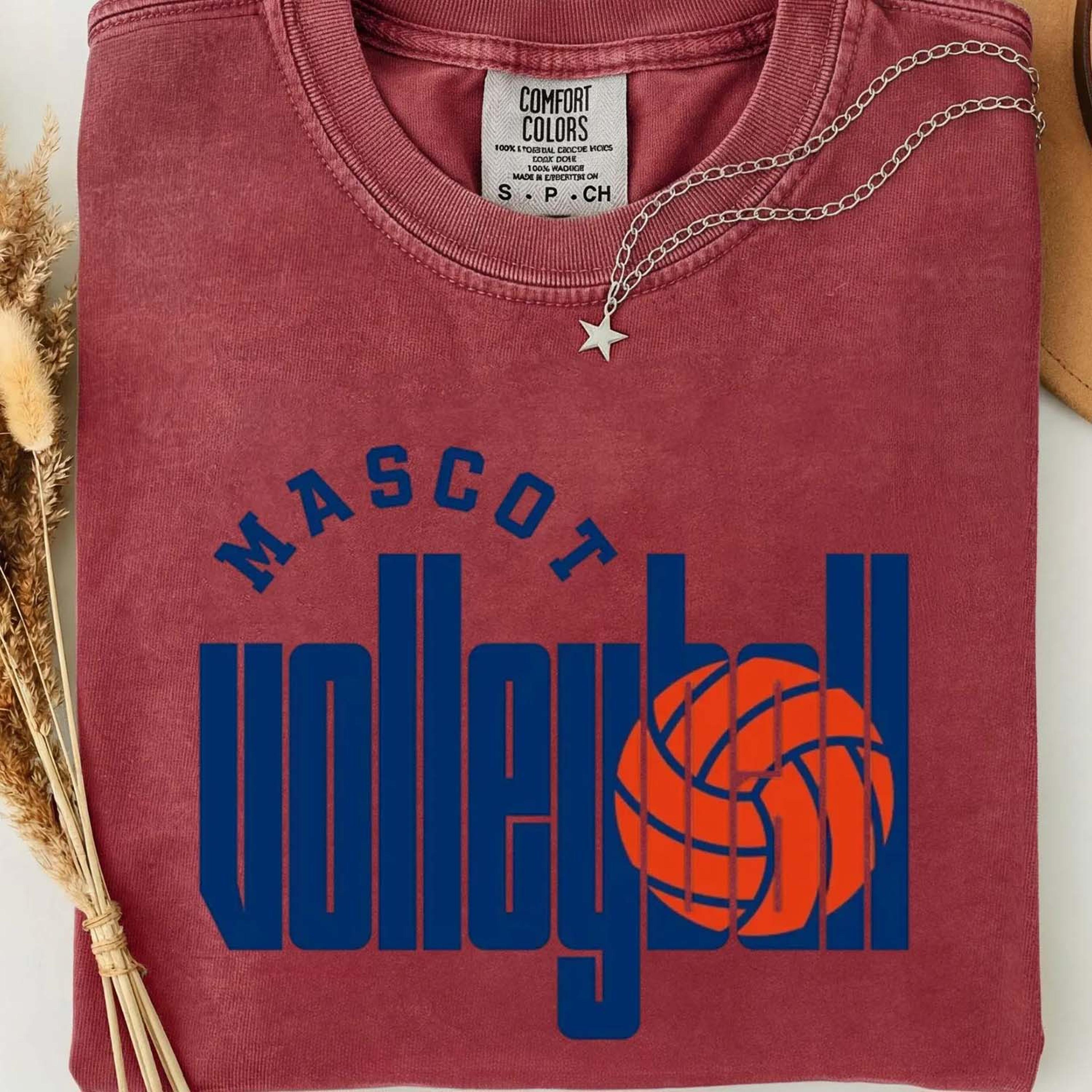 volleyball mascot t-shirt, school spirit game day shirt, custom mascot tee, team spirit volleyball shirt