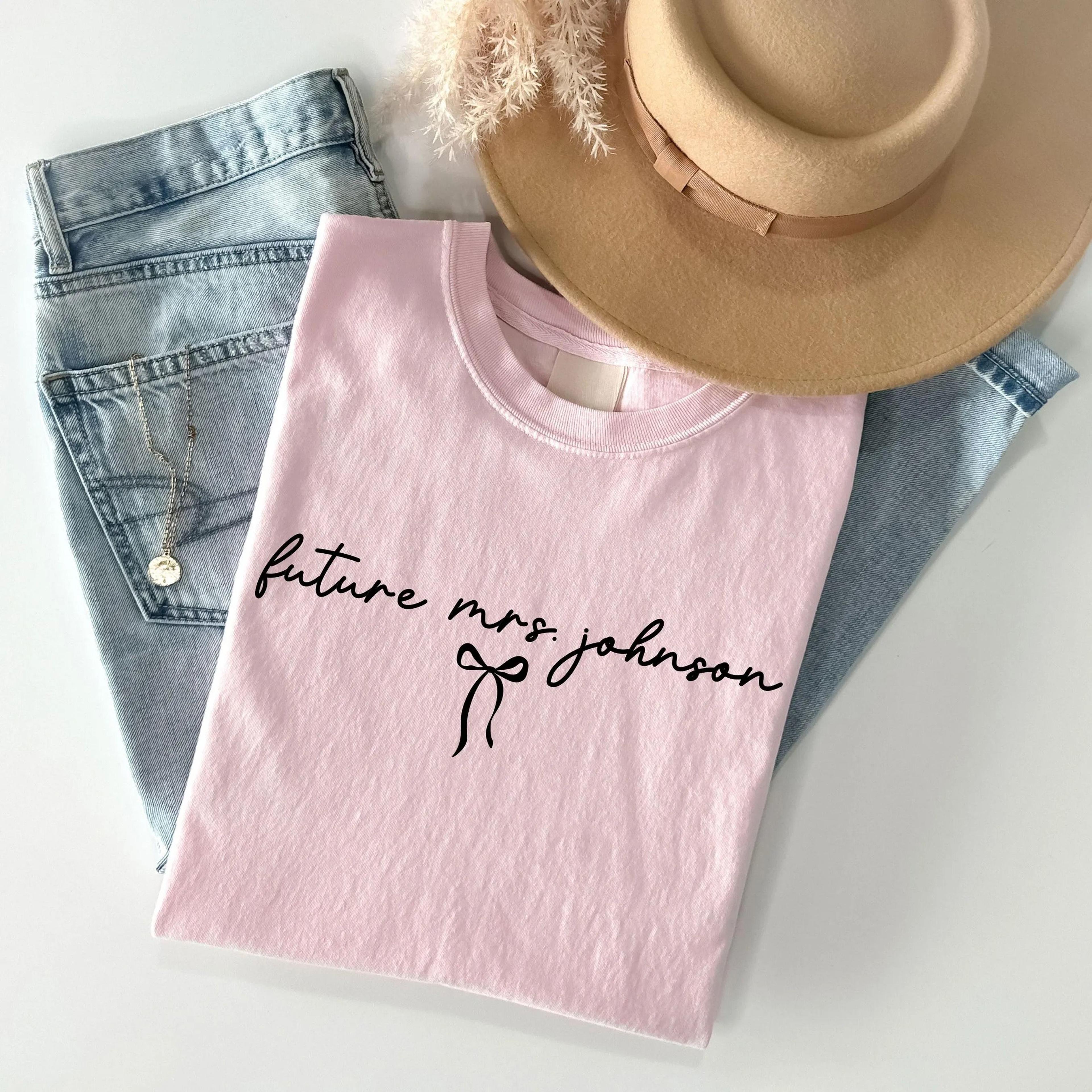 custom future mrs shirt, personalized bride to be tee, future mrs t-shirt, bachelorette party shirt