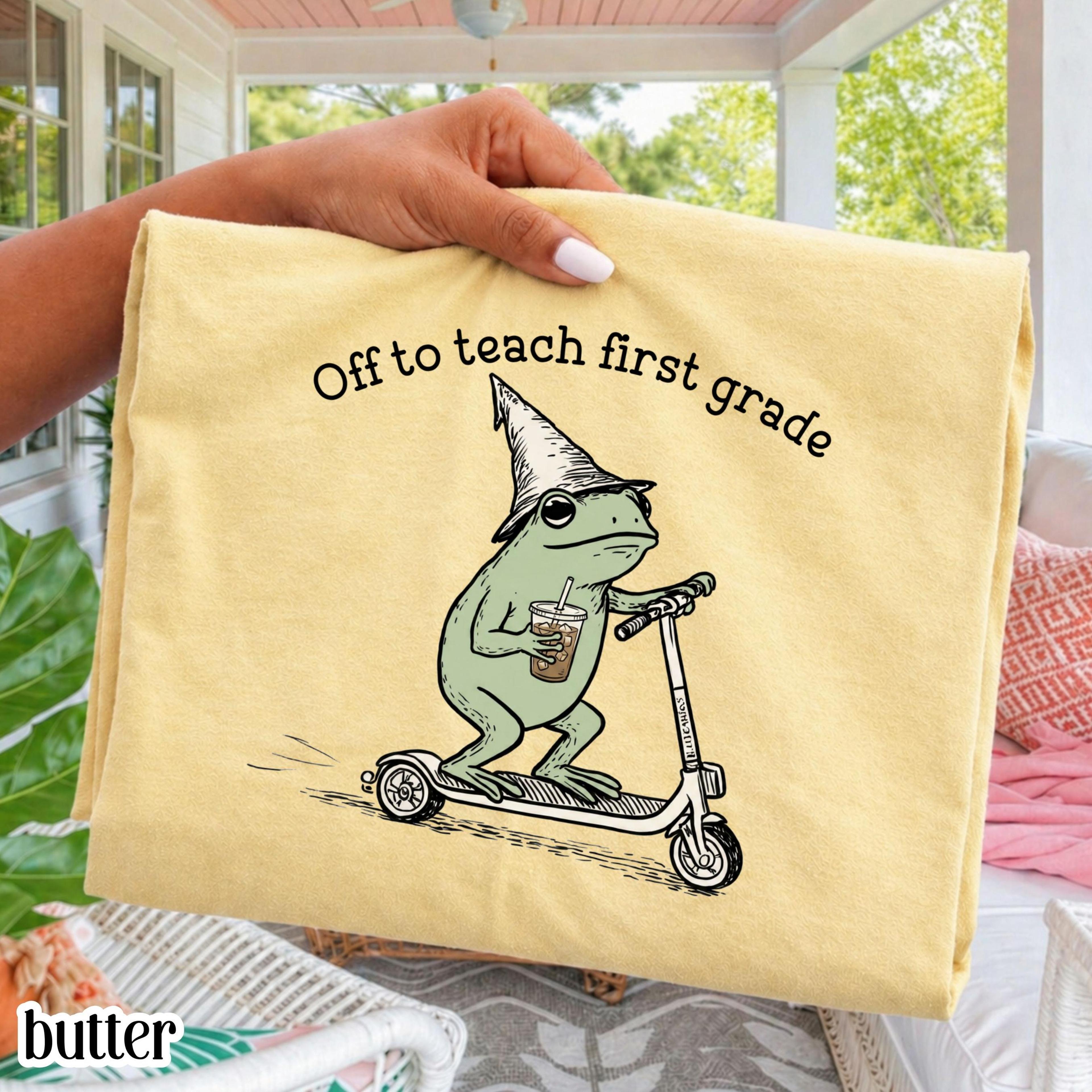 first grade teacher shirt | 1st grade teacher shirt | silly frog iced coffee back to school tee