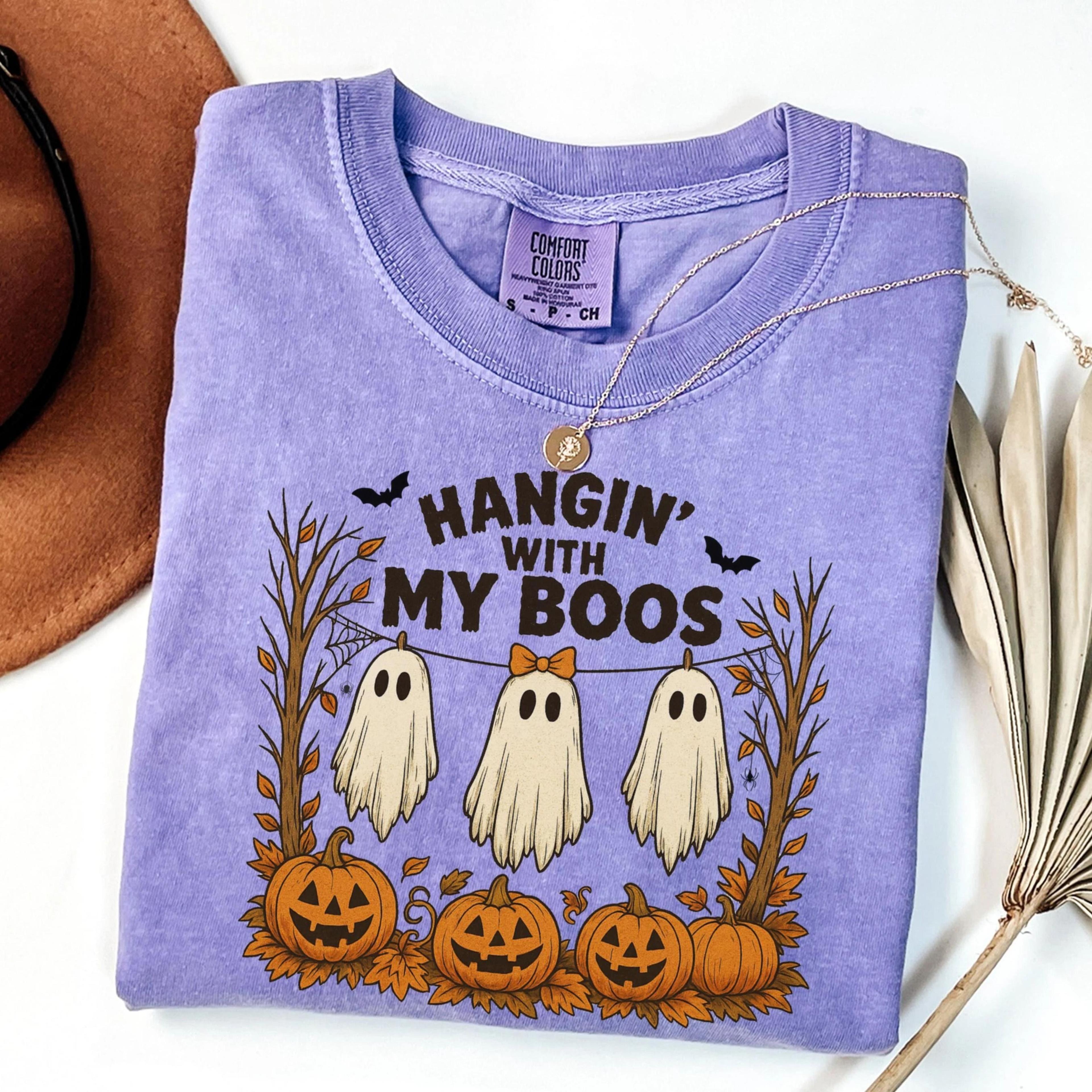 hanging with my boos shirt | cute ghost halloween tee | spooky season fall graphic t-shirt