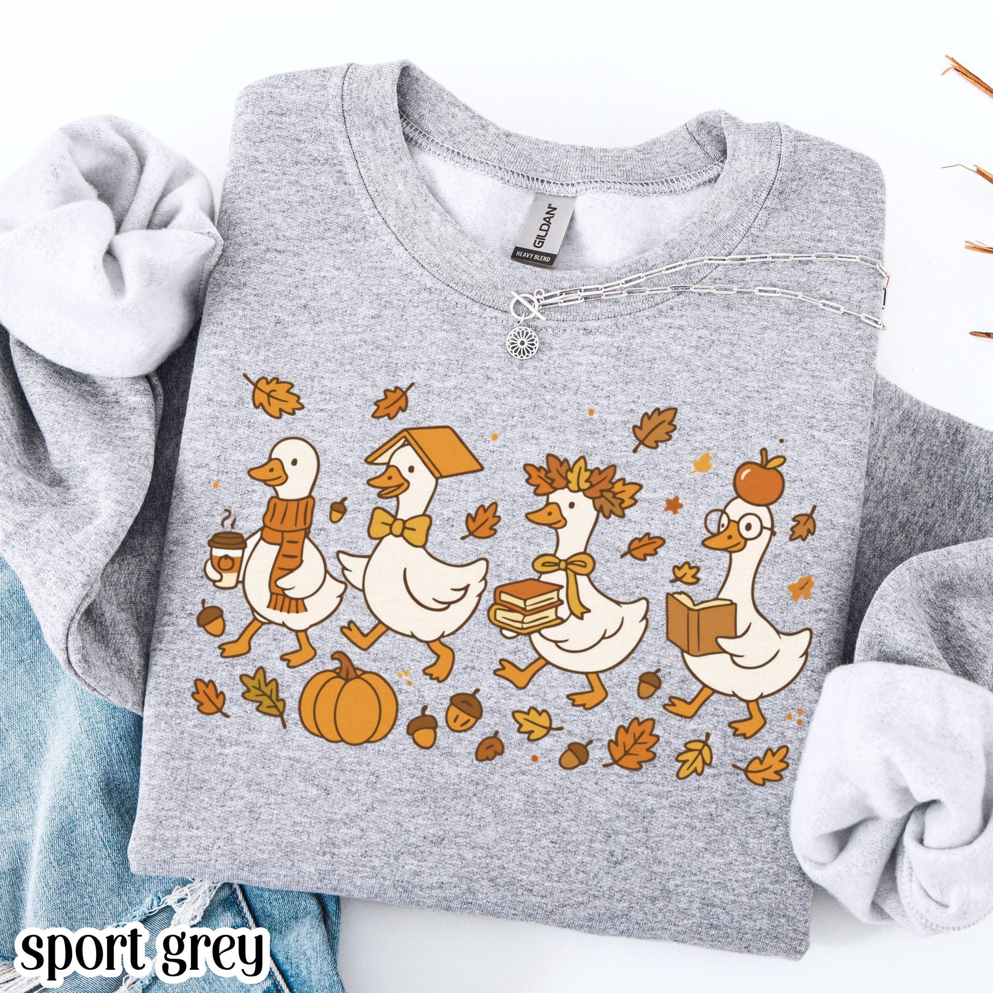 autumn goose teacher sweatshirt | kindergarten fall crewneck | pumpkin back to school educator sweater
