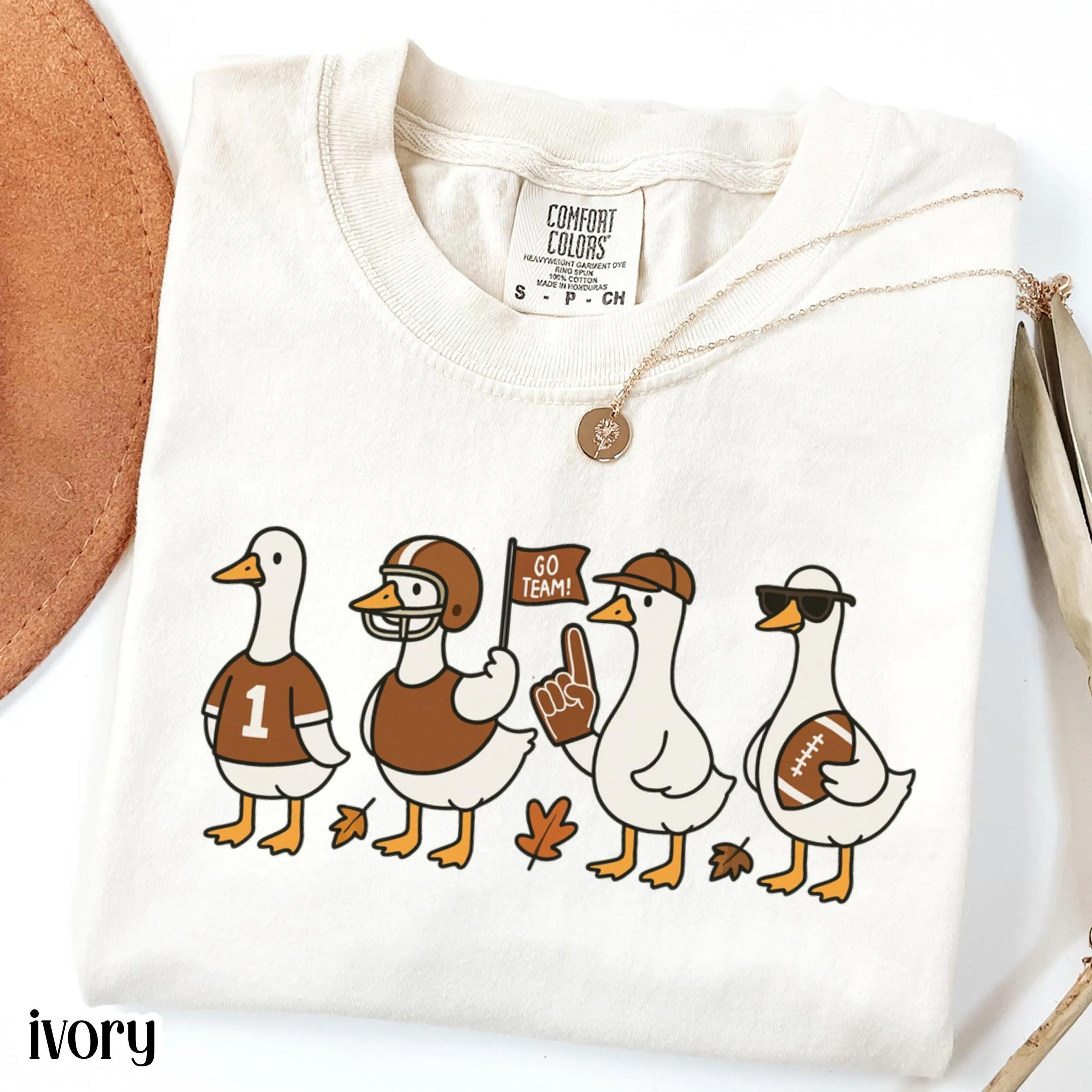 football season goose shirt | funny silly goose game day tee | cozy fall football mom t-shirt