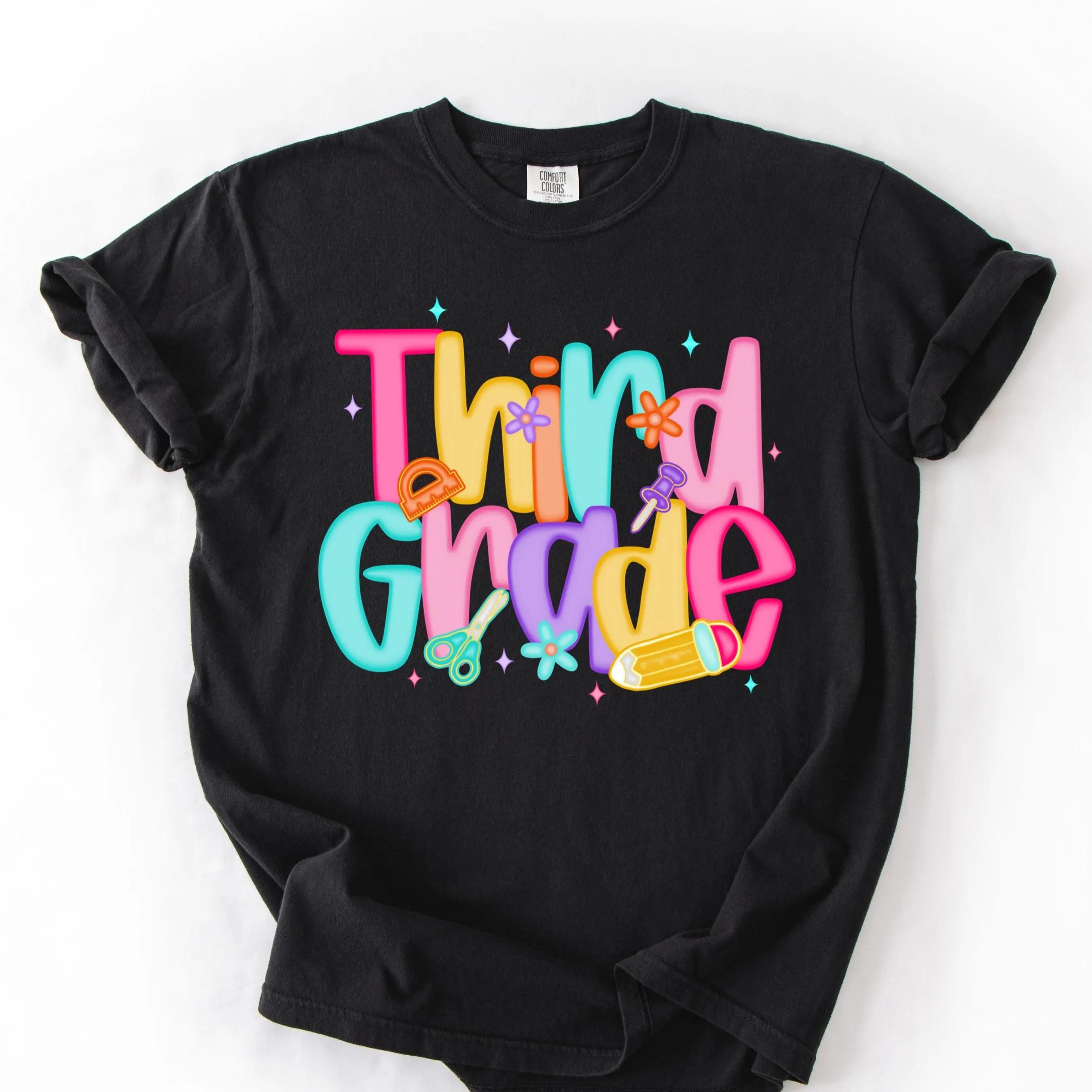third grade teacher shirt 3rd grade teacher tee back to school teacher t-shirt elementary school educator graphic tee te