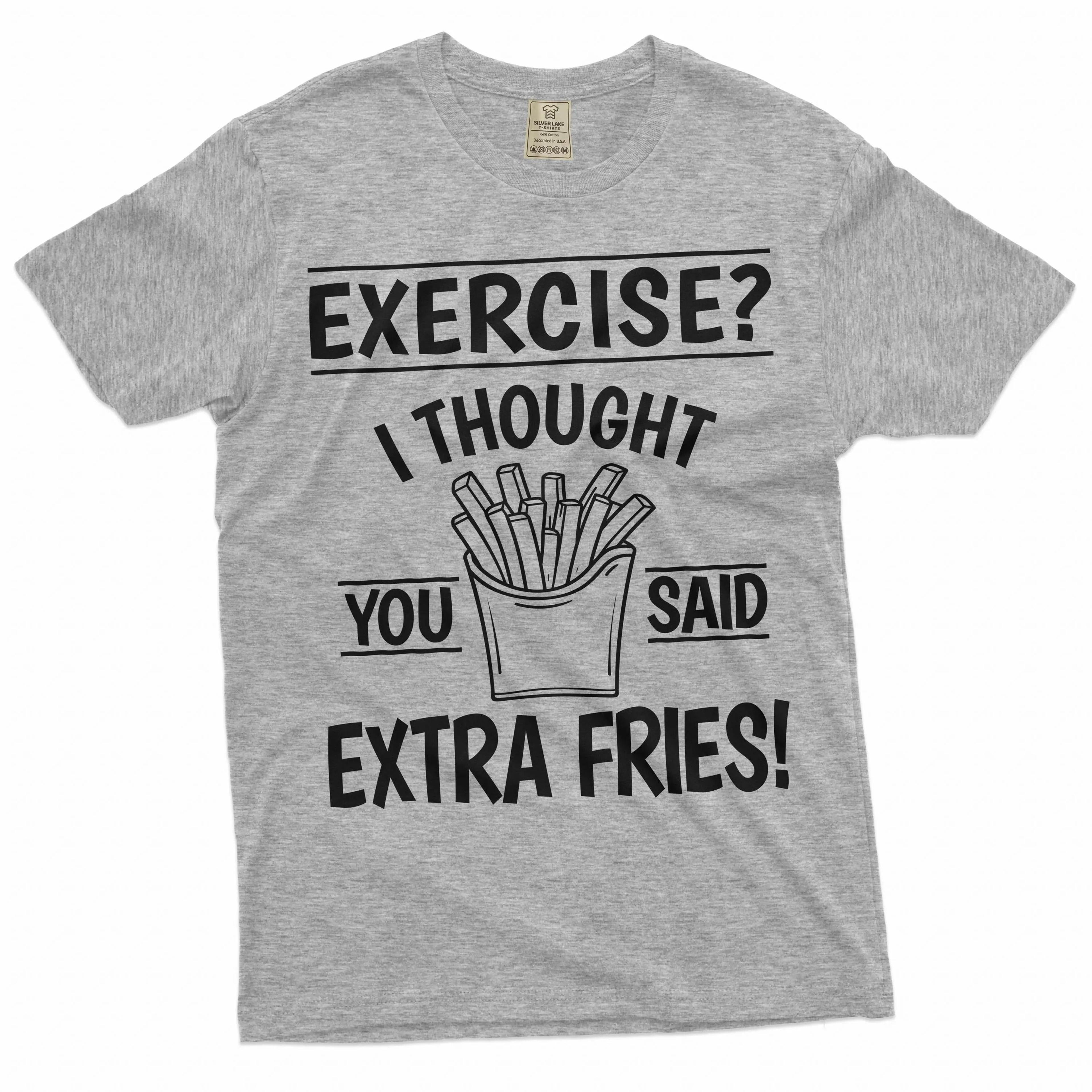 funny sarcastic motivational exercise t-shirt extra fries procrastination funny birthday shirt