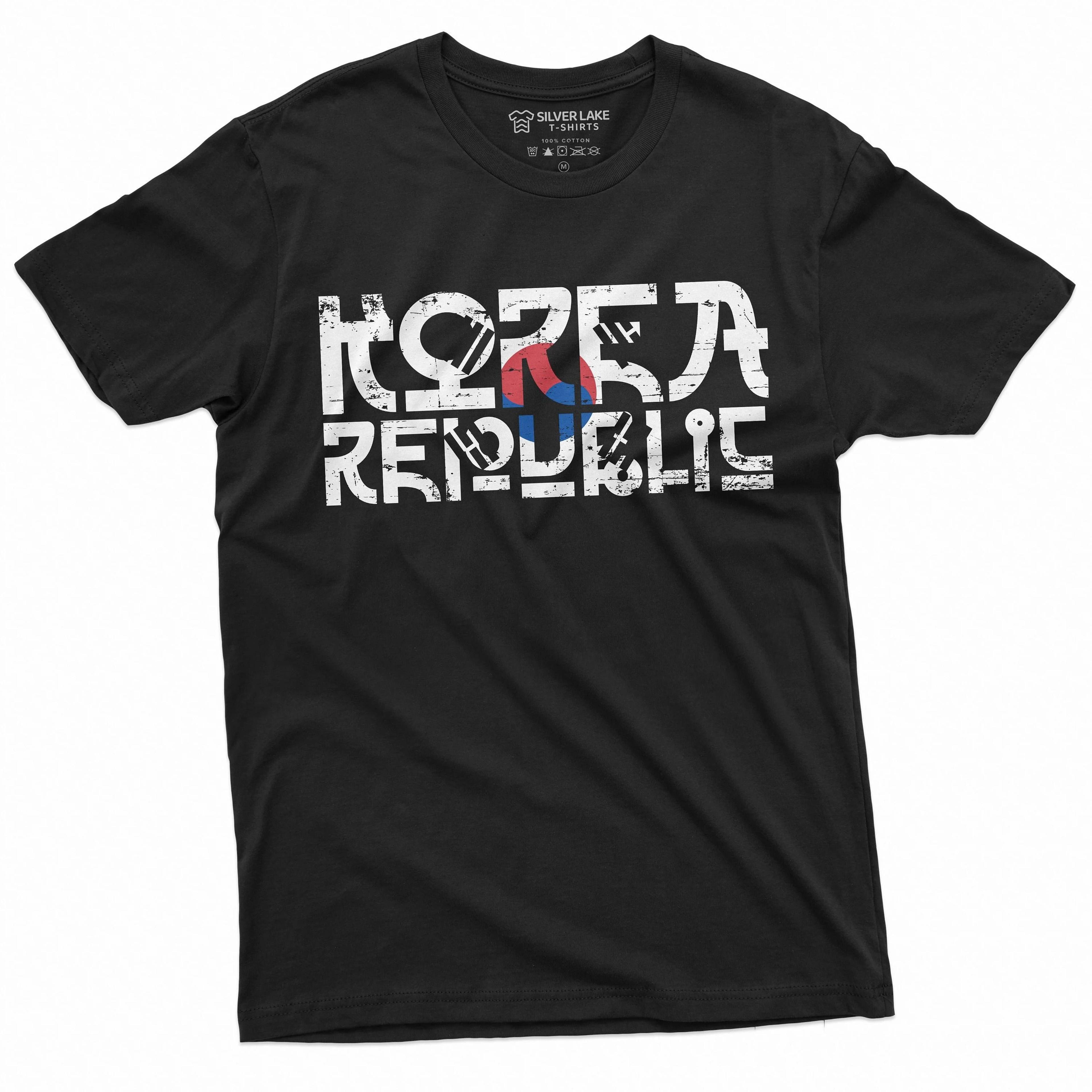 south korea t-shirt korean republic mens tee shirt flag coat of arms football soccer tee shirt rok daehan minguk tee shi