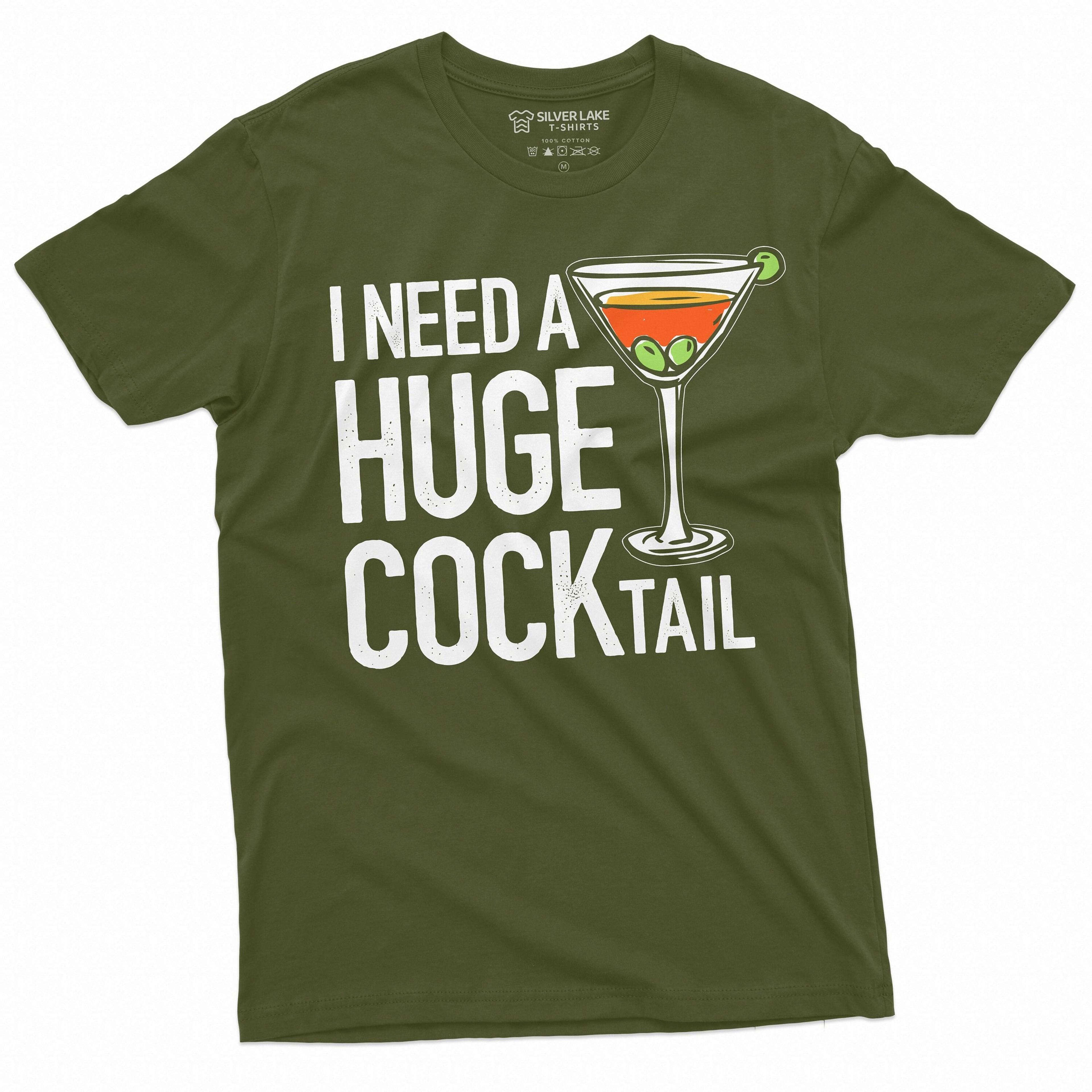 funny party t-shirt i need a huge cocktail humorous saying christmas gift adult tee shirt