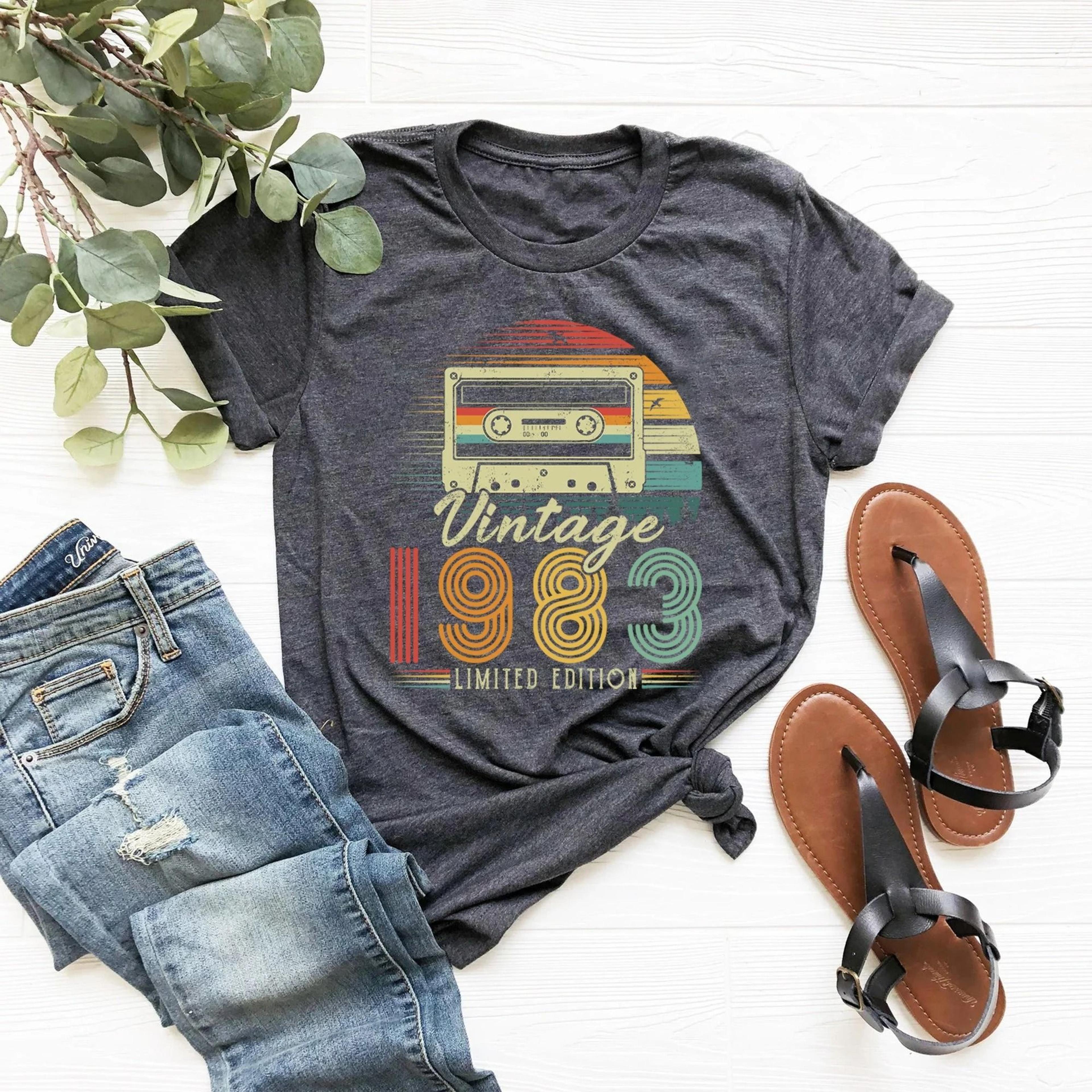 1983 vintage shirt retro birthday graphic tee limited edition 1983 t-shirt 40th birthday gift for men and women